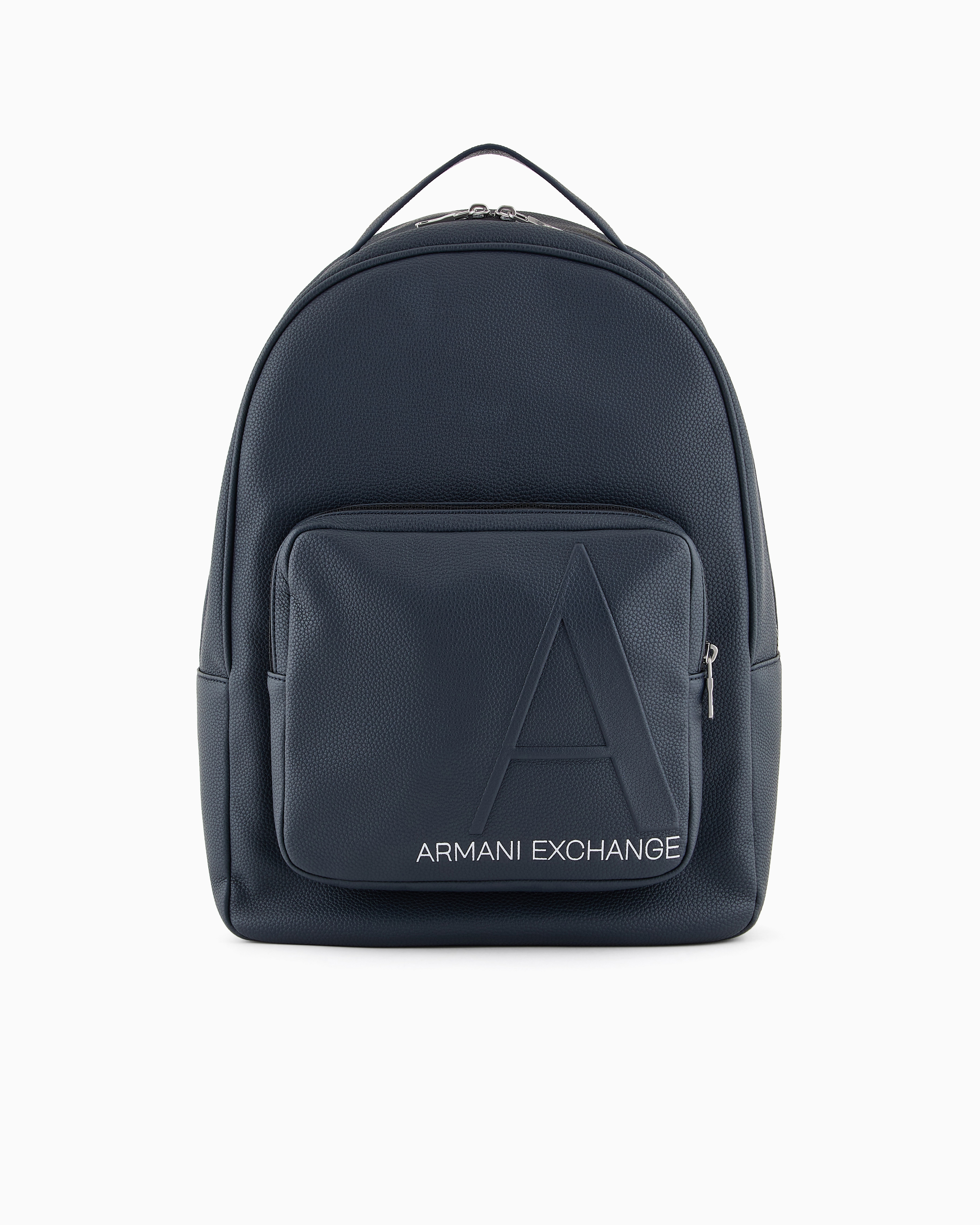 Shop Armani Exchange Asv A Line Logo Recycled Backpack In Navy_blue