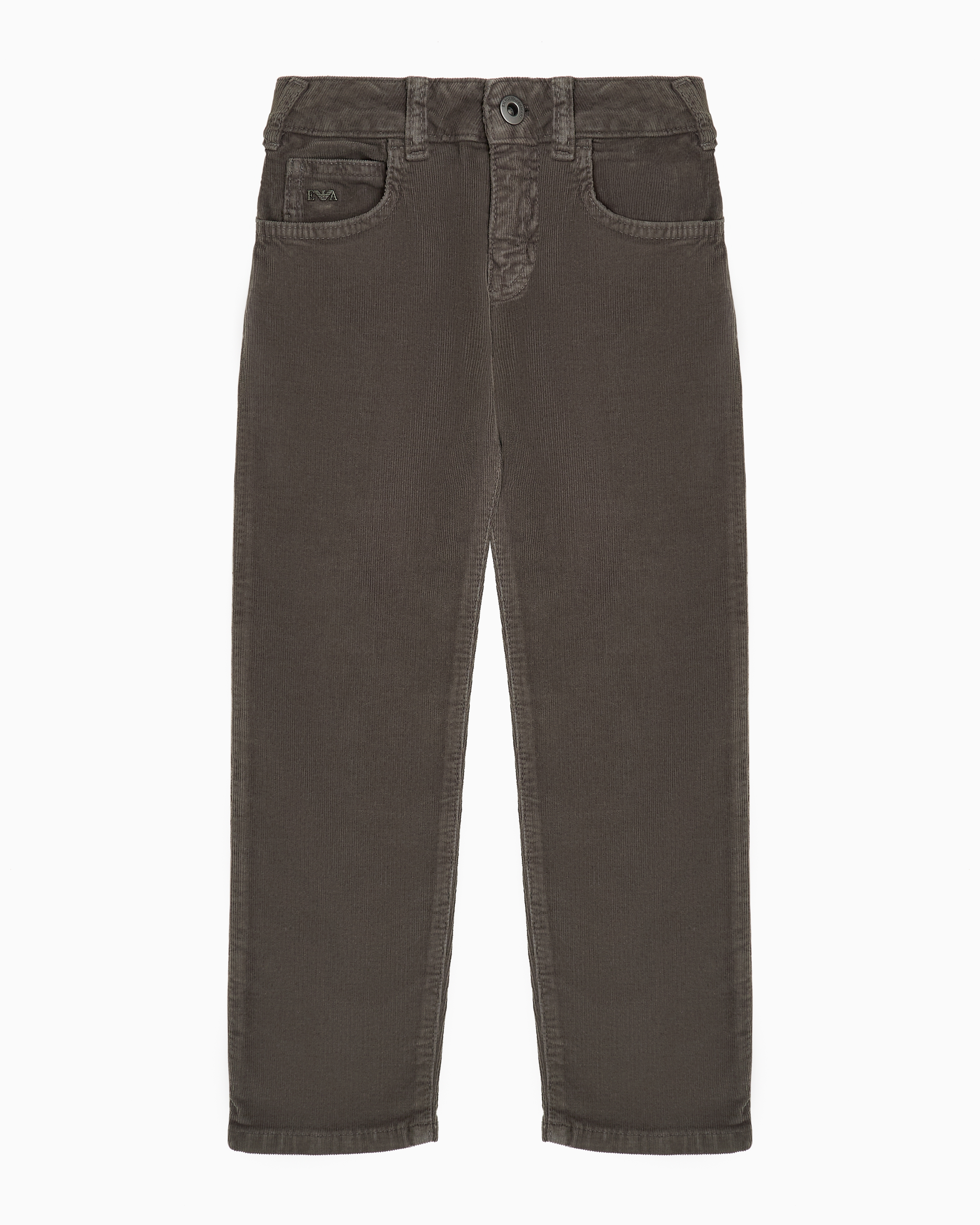 Shop Emporio Armani Five-pocket Corduroy Trousers In Green