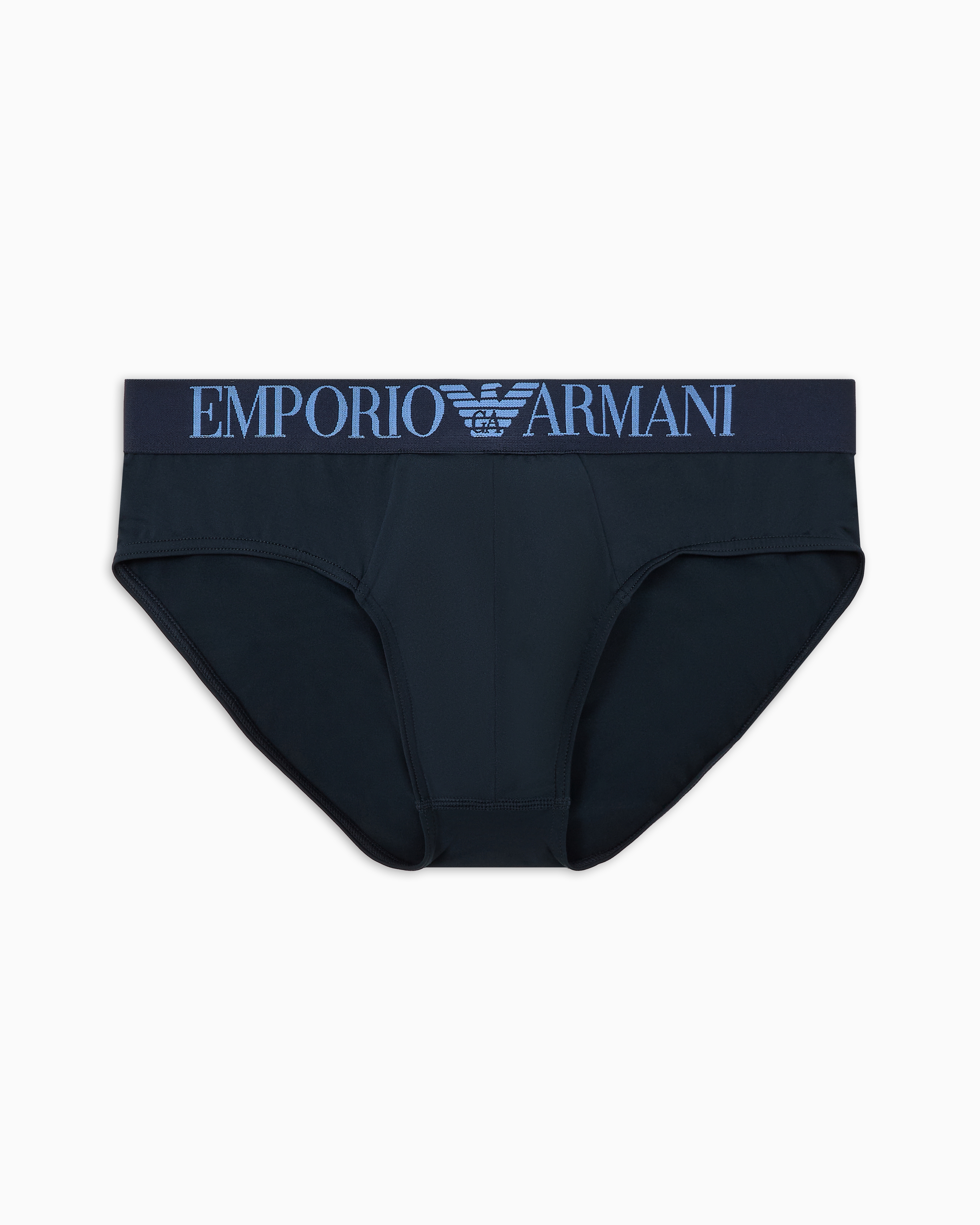 Shop Emporio Armani Asv Slip Aus Recycelter Mikrofaser Mit Allover-print In Blau