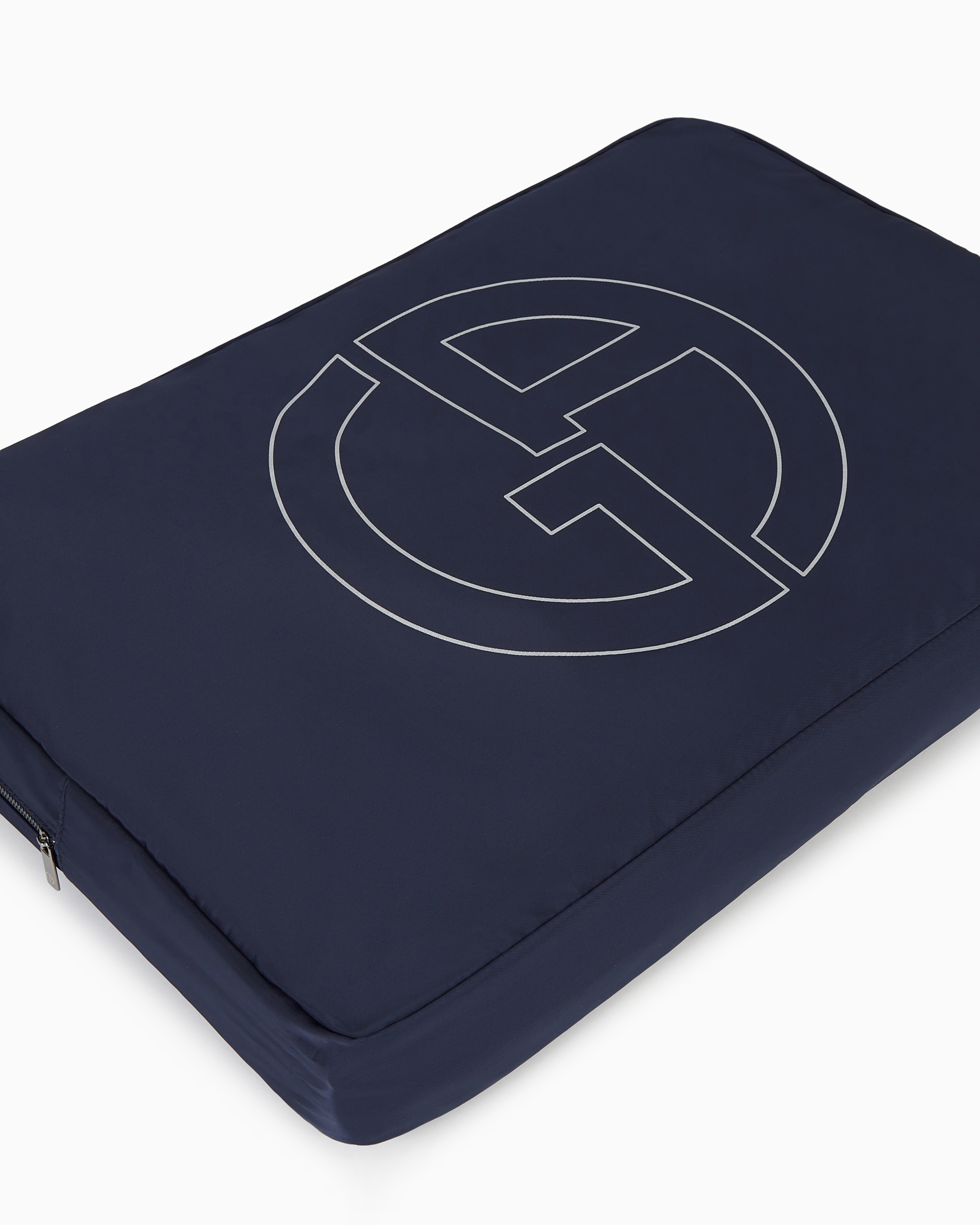 Giorgio Armani Official Store Cotton Beach Towel With Jacquard Logo In Navy Blue