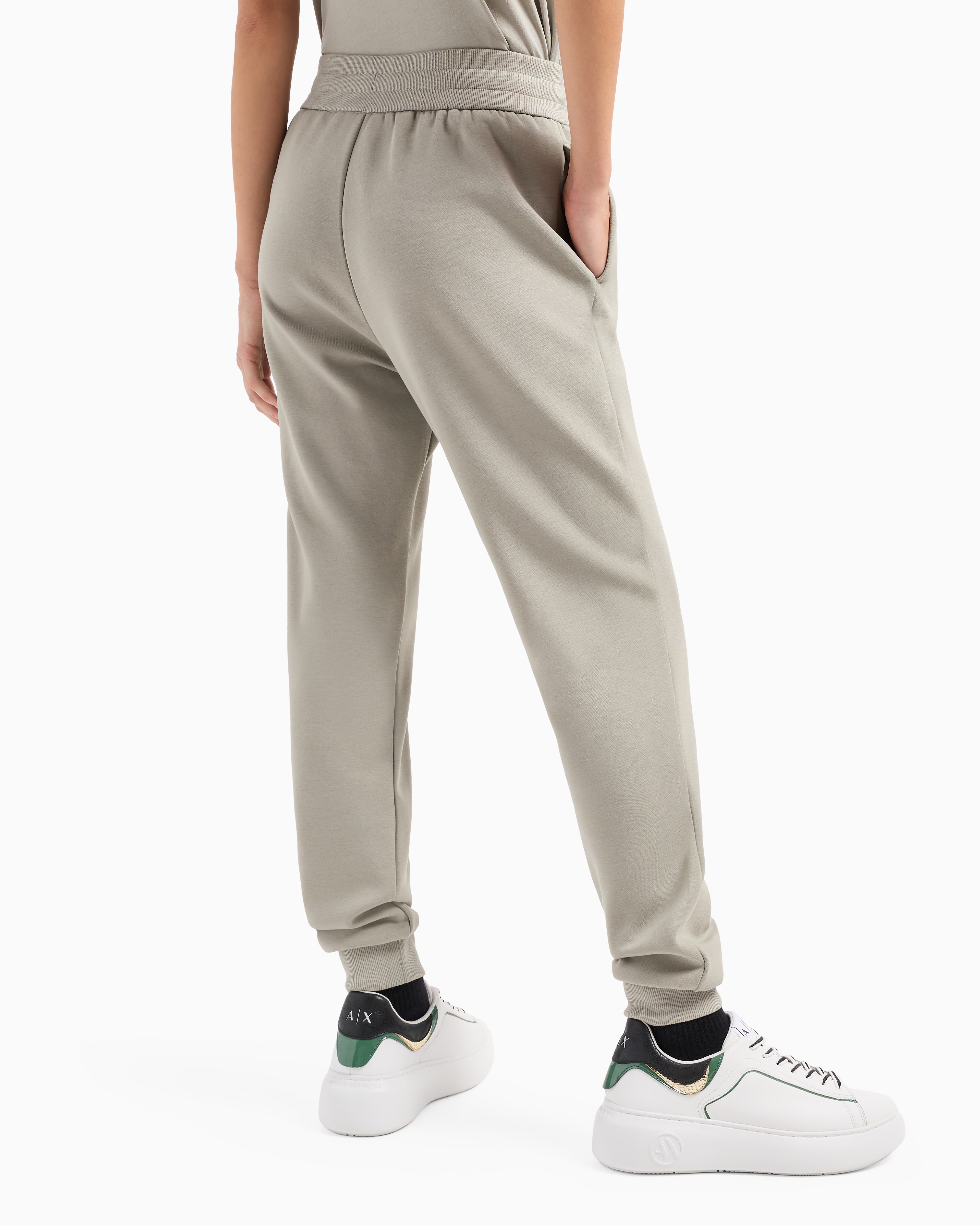 Shop Armani Exchange A Line French Terry Jogger Trousers In Gray