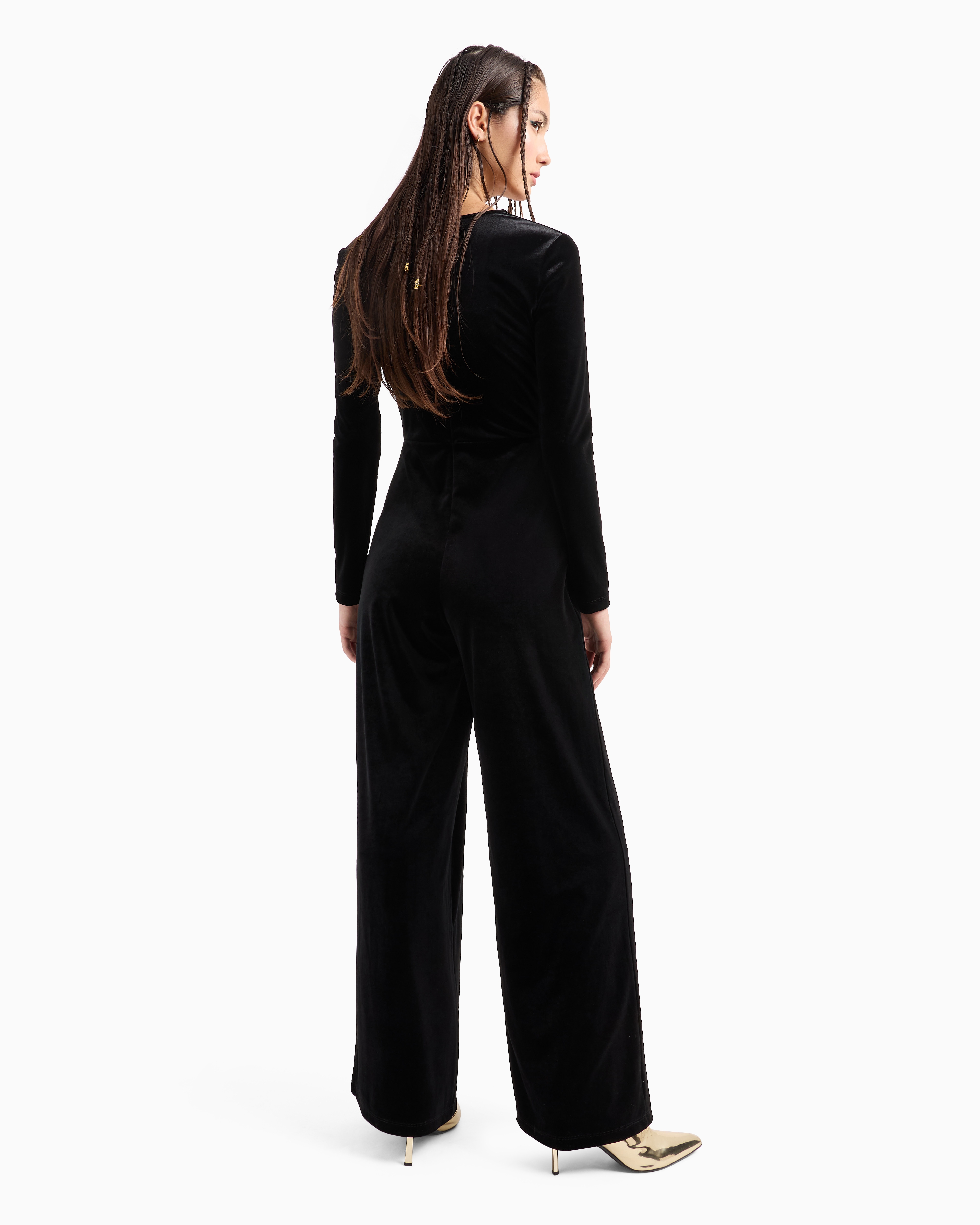 V-neck midi dress with contrasting logo | Armani Exchange