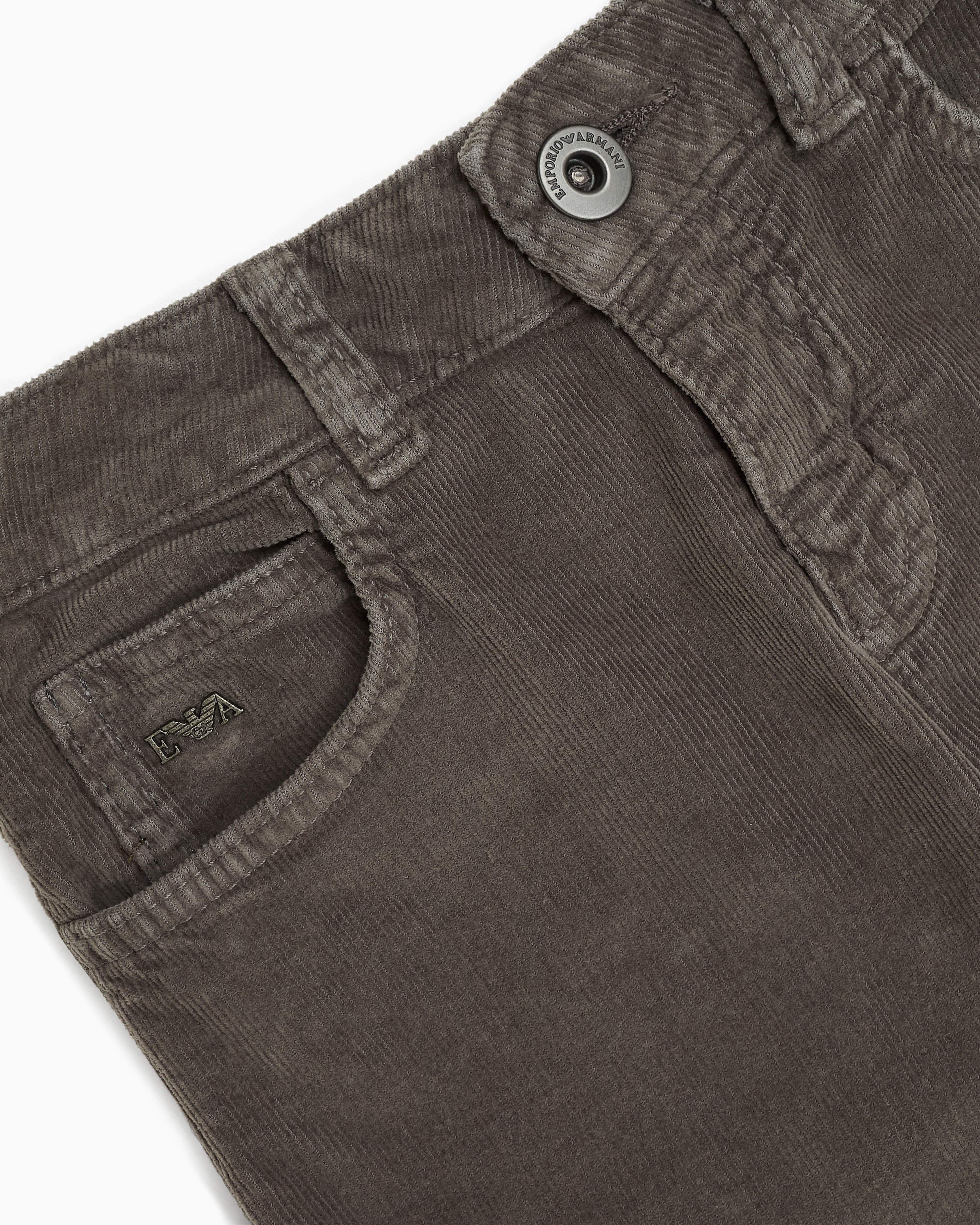 Shop Emporio Armani Five-pocket Corduroy Trousers In Green