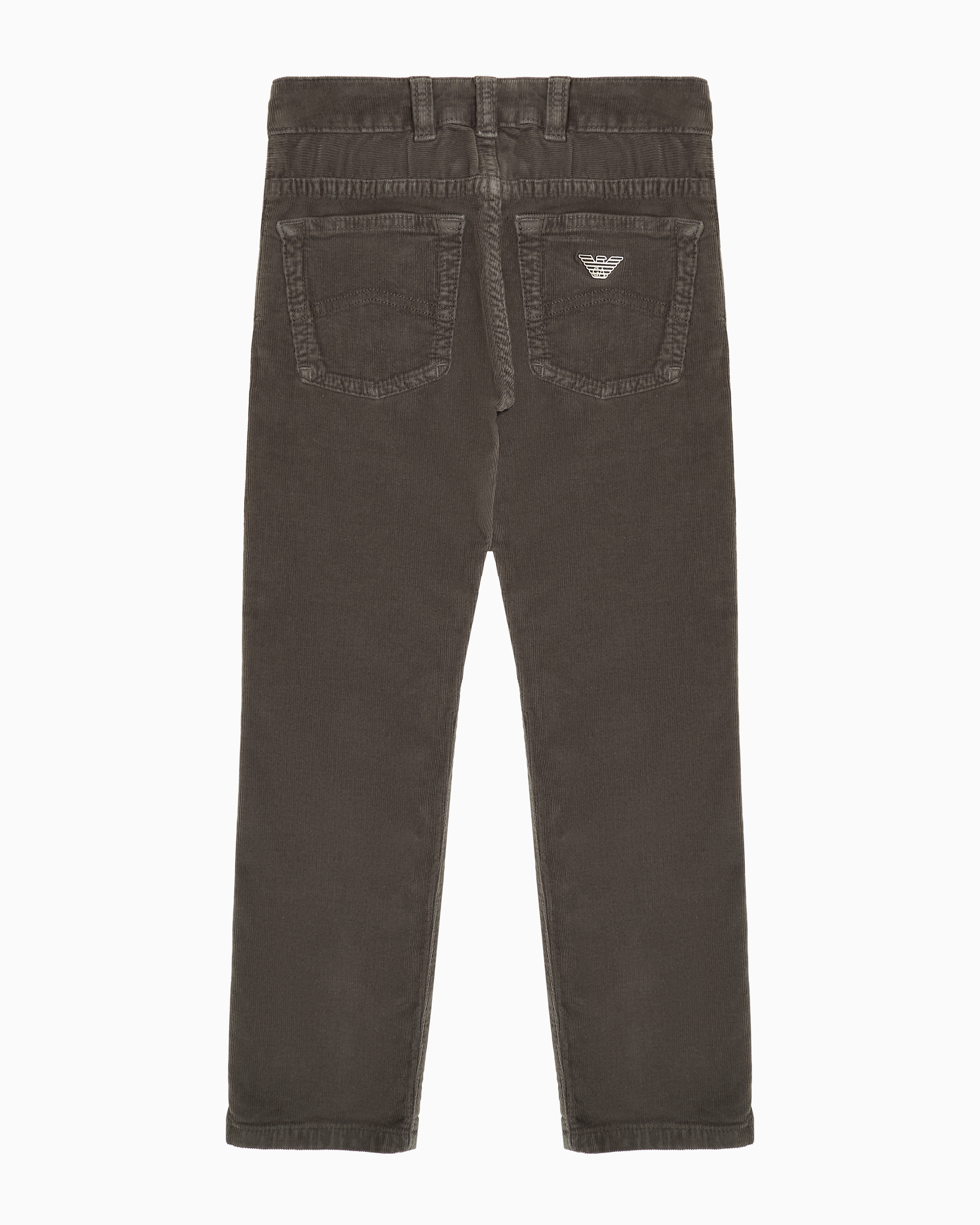 Shop Emporio Armani Five-pocket Corduroy Trousers In Green