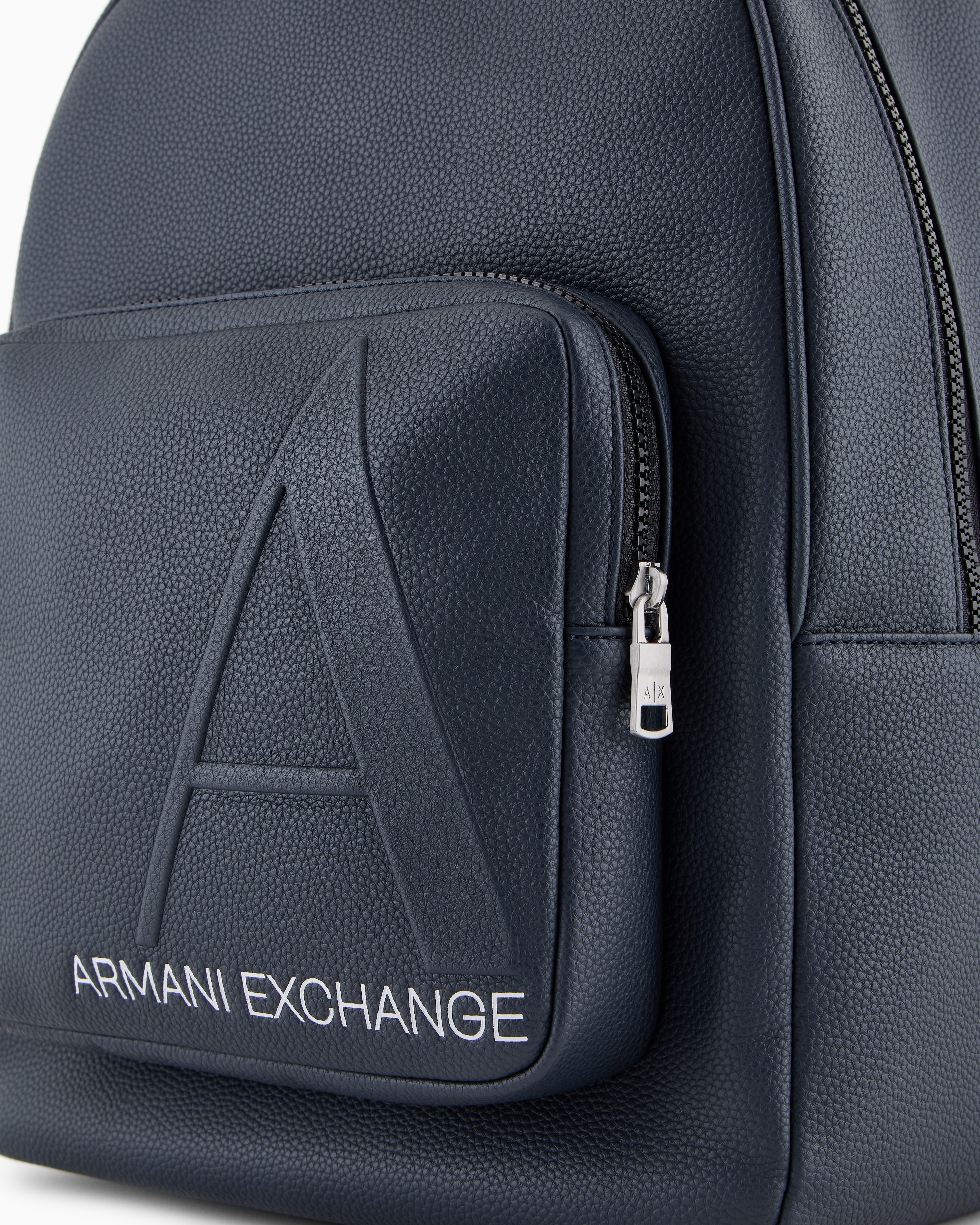 Shop Armani Exchange Asv A Line Logo Recycled Backpack In Navy_blue