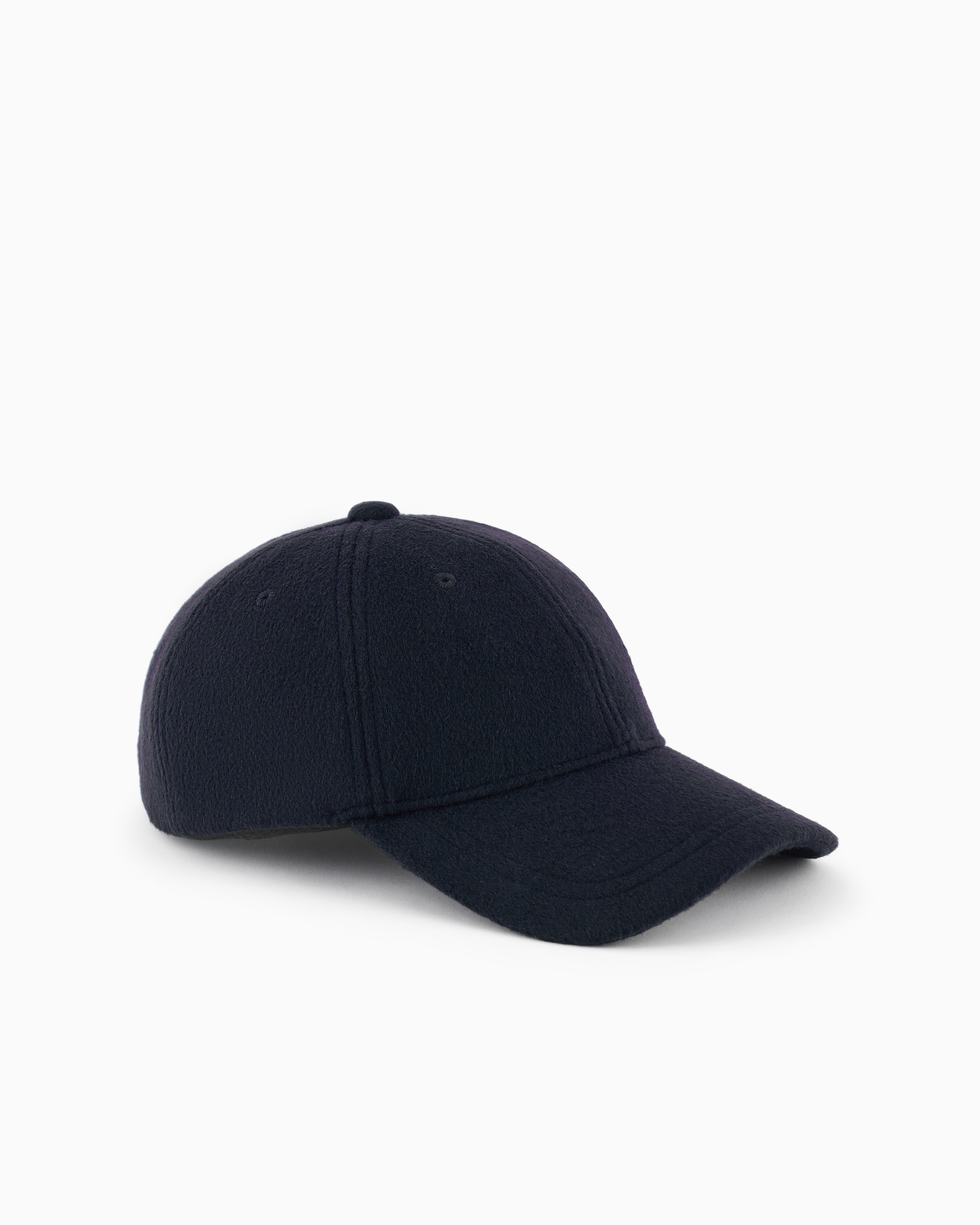 Emporio Armani Official Store Wool Cloth Baseball Cap In Navy Blue