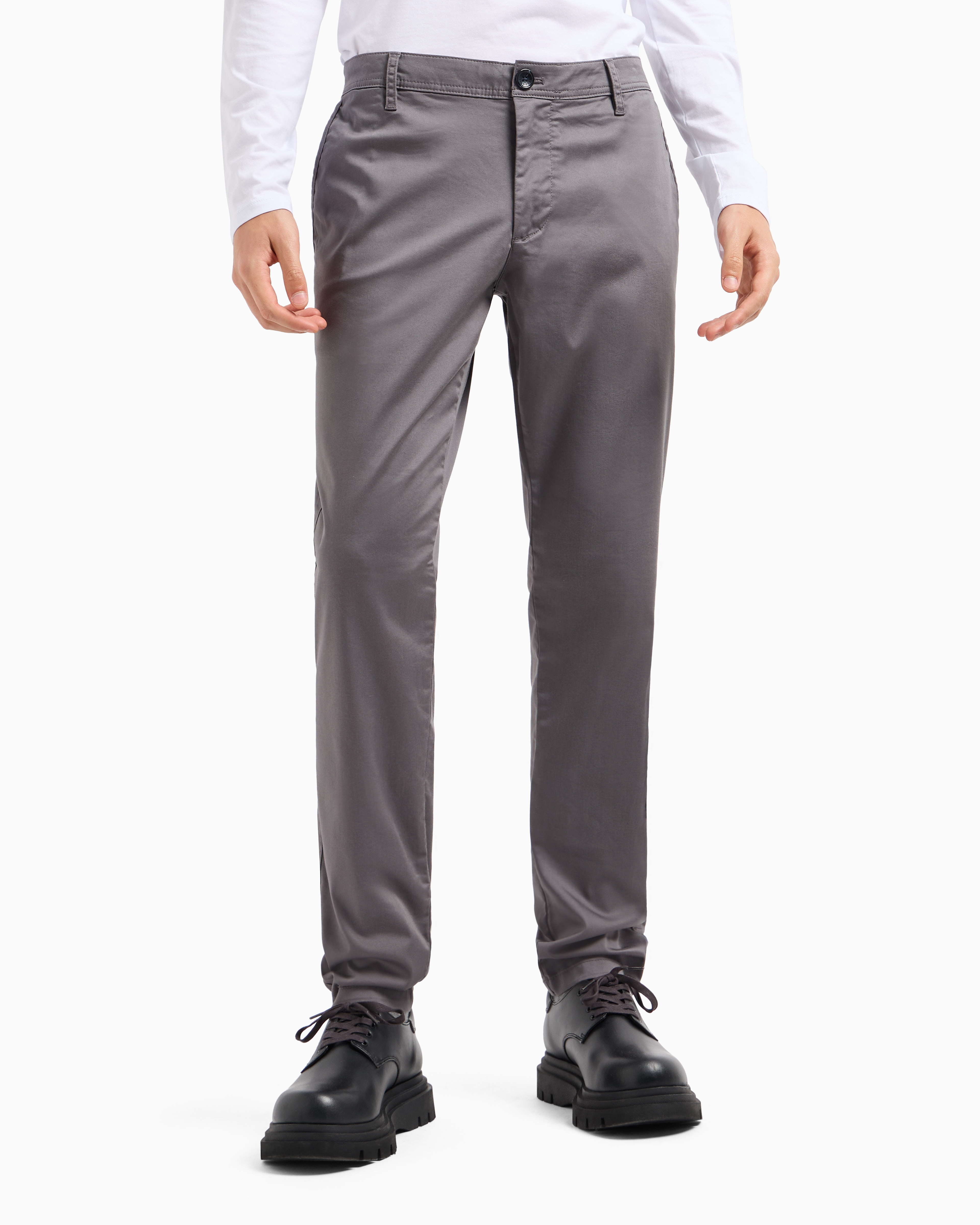 Regular fit gabardine trousers | Armani Exchange