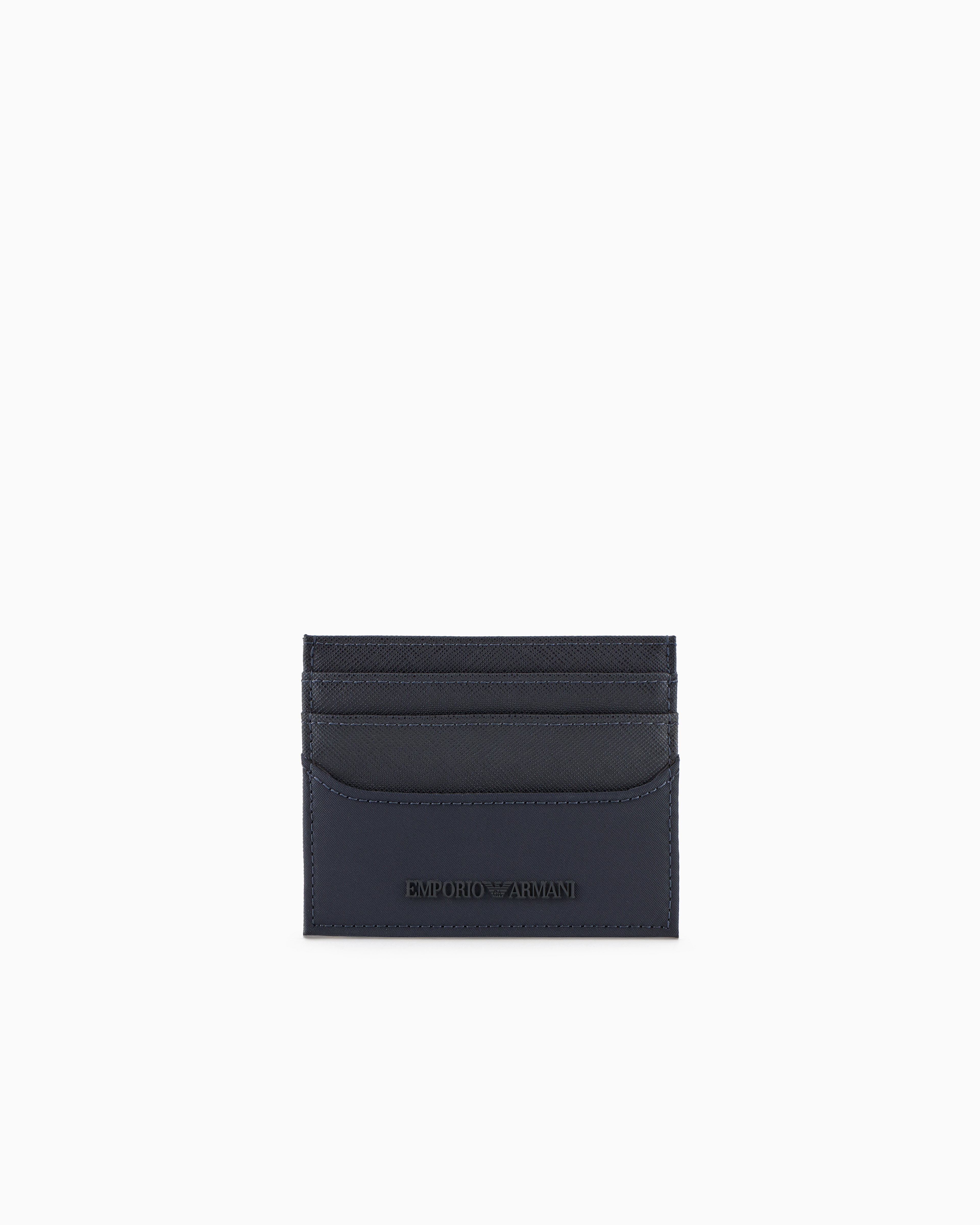 EMPORIO ARMANI ASV REGENERATED SAFFIANO AND RECYCLED NYLON CARD HOLDER 