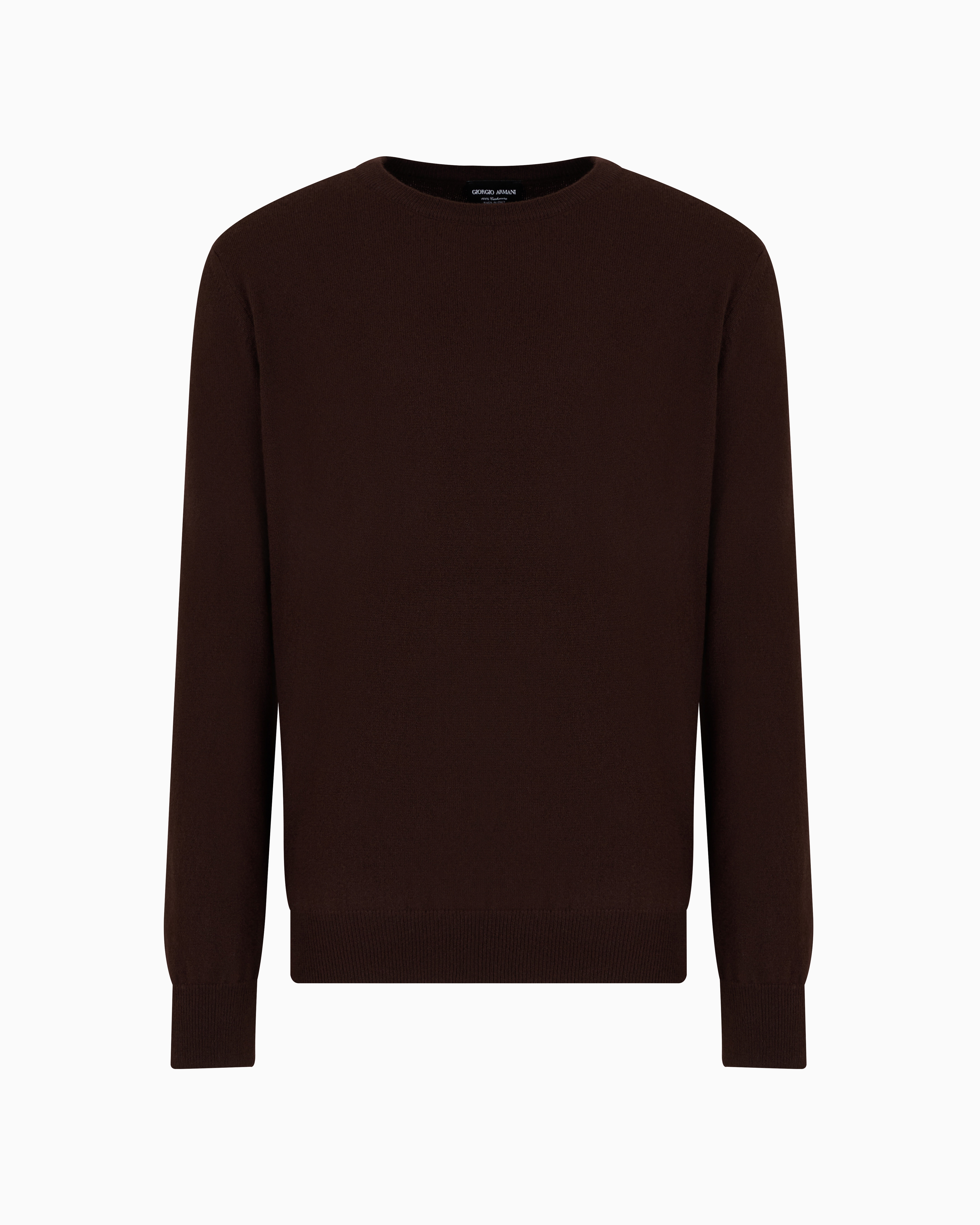 Giorgio Armani Cashmere Crew-neck Jumper In Brown