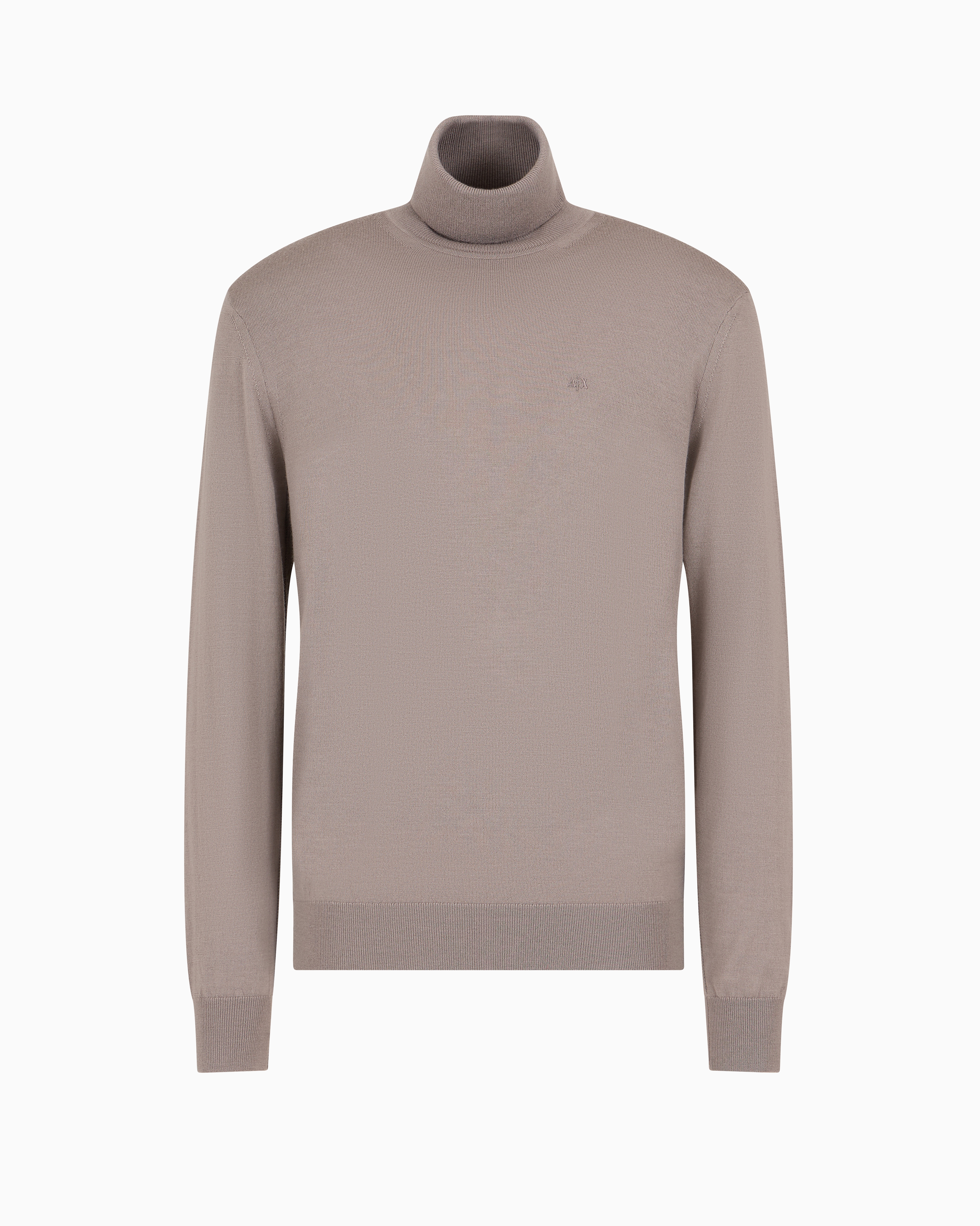 GIORGIO ARMANI★Embroidered fleece turtleneck Sweatshirt GIORGIO ARMANI Embroidered cotton-blend fleece turtleneck