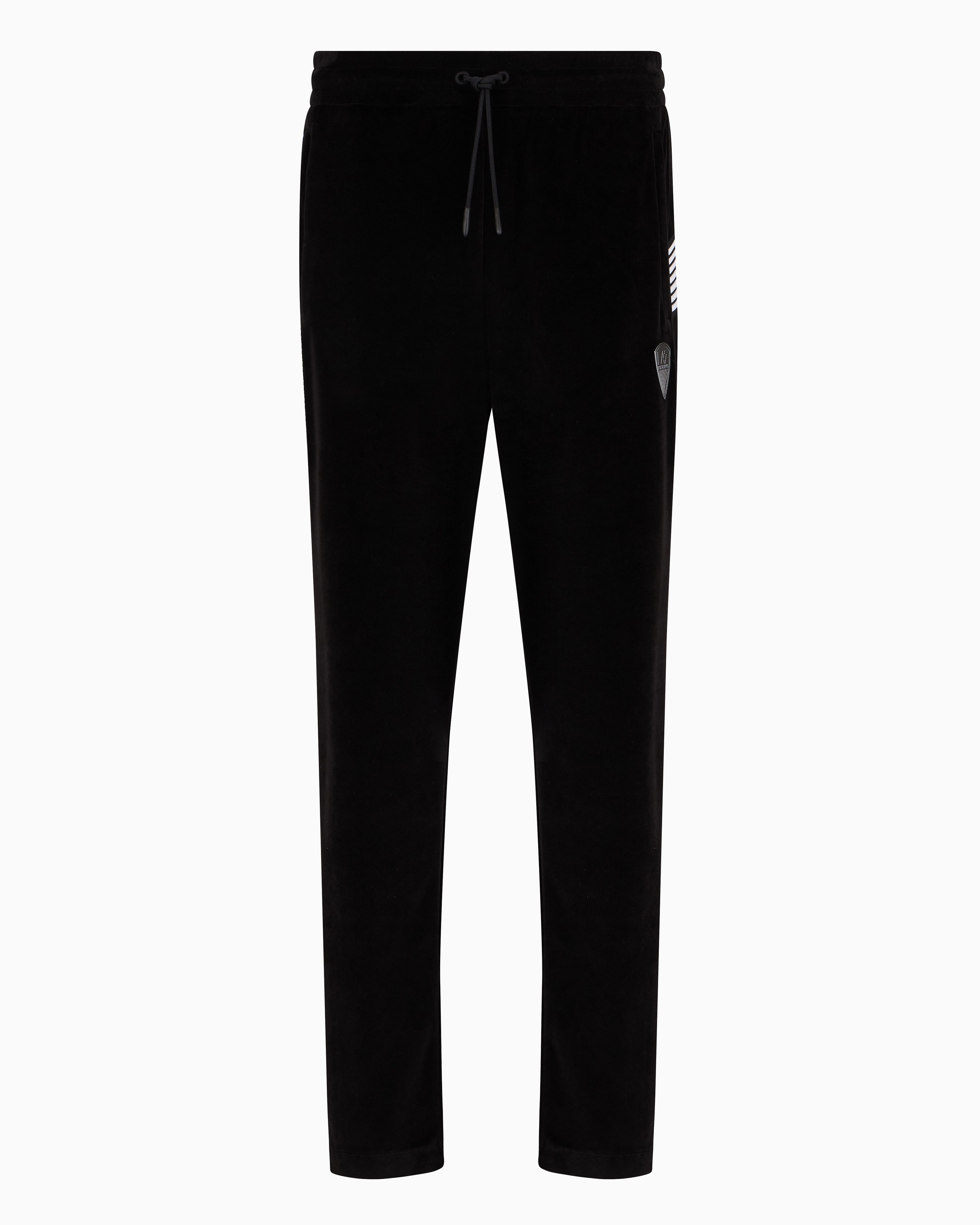 Ea7 Soccer Cotton-blend Trousers In Black