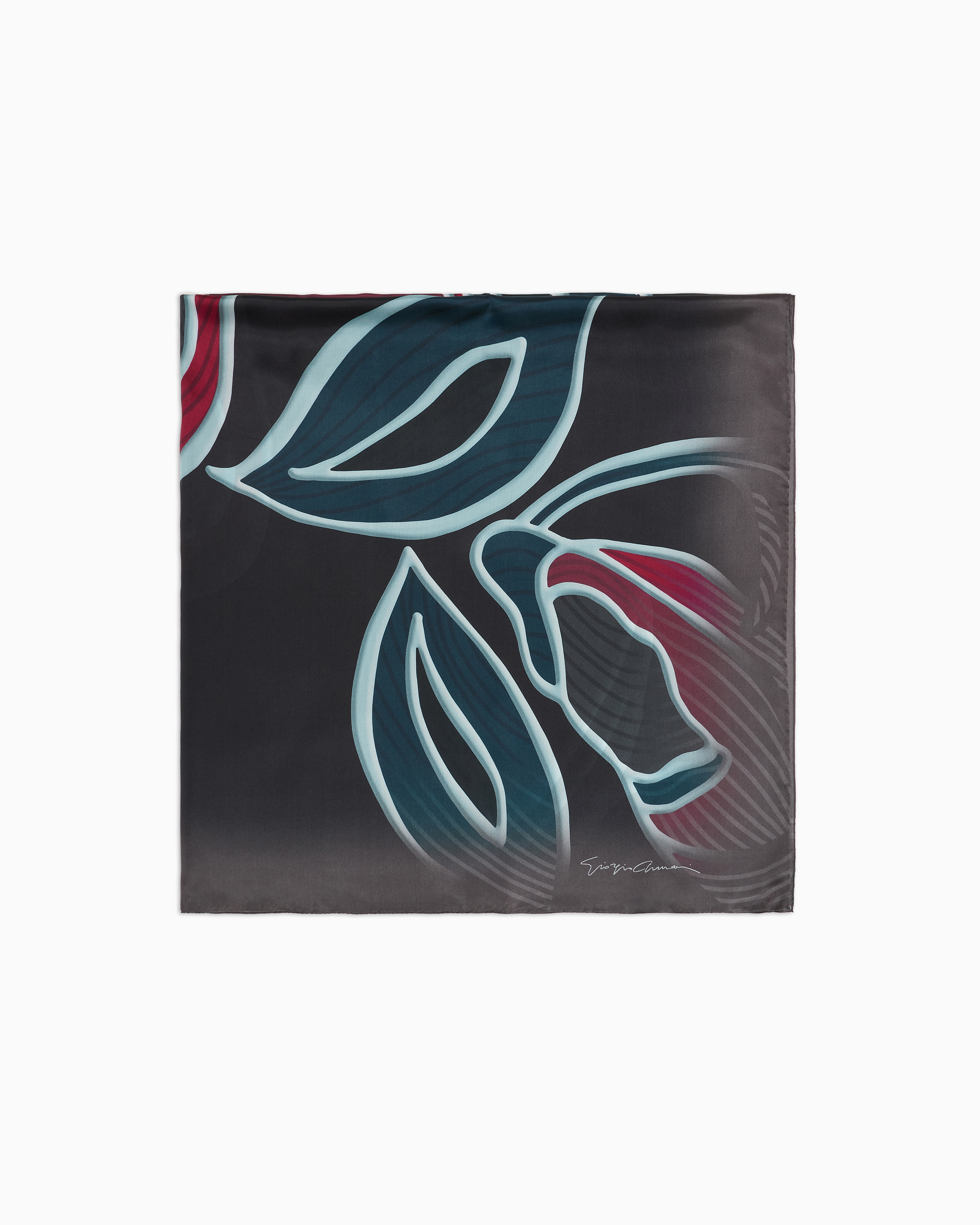 Shop Giorgio Armani Printed Silk Stole In Black