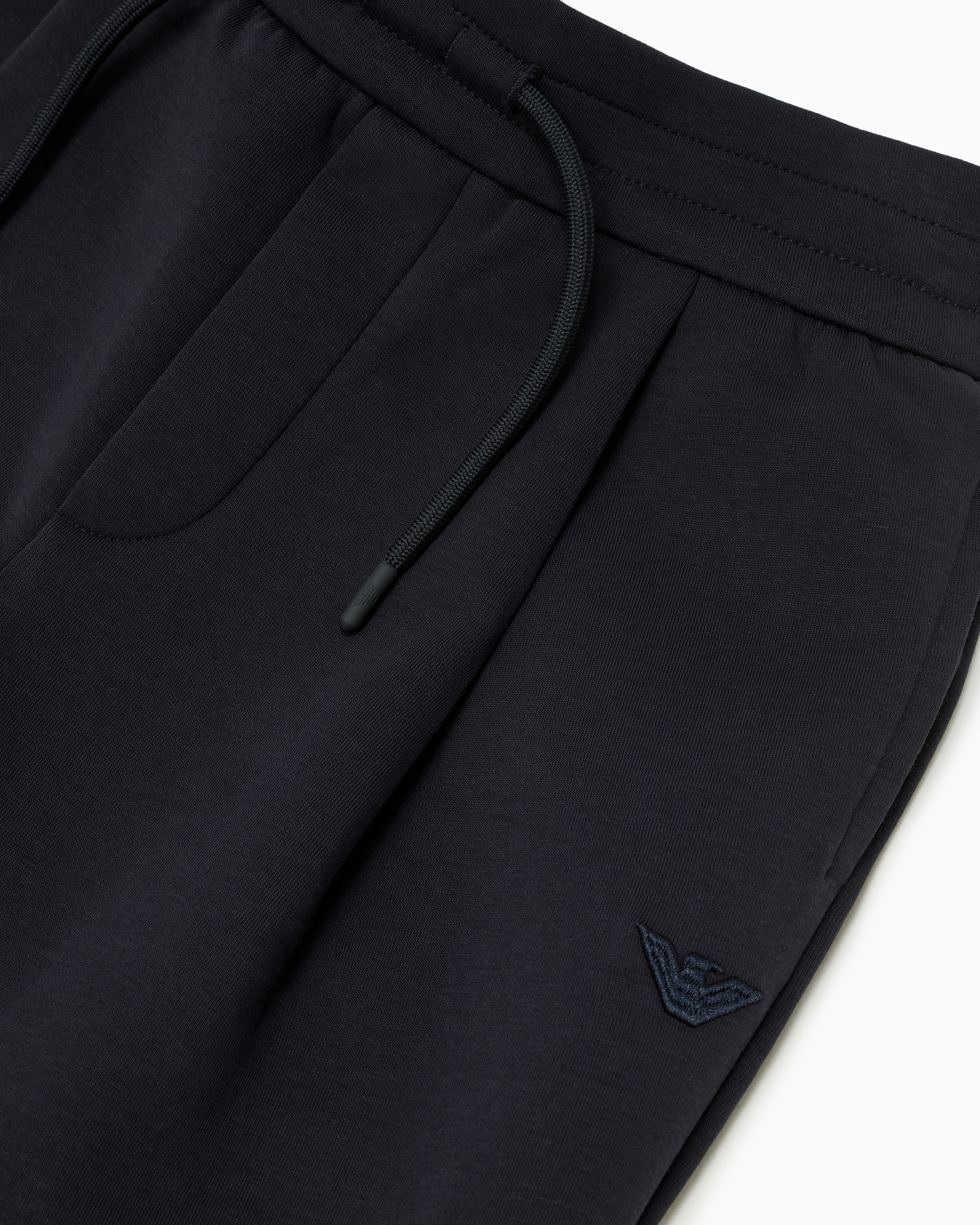 Shop Emporio Armani Loose-fit Double-jersey Joggers In Navy Blue