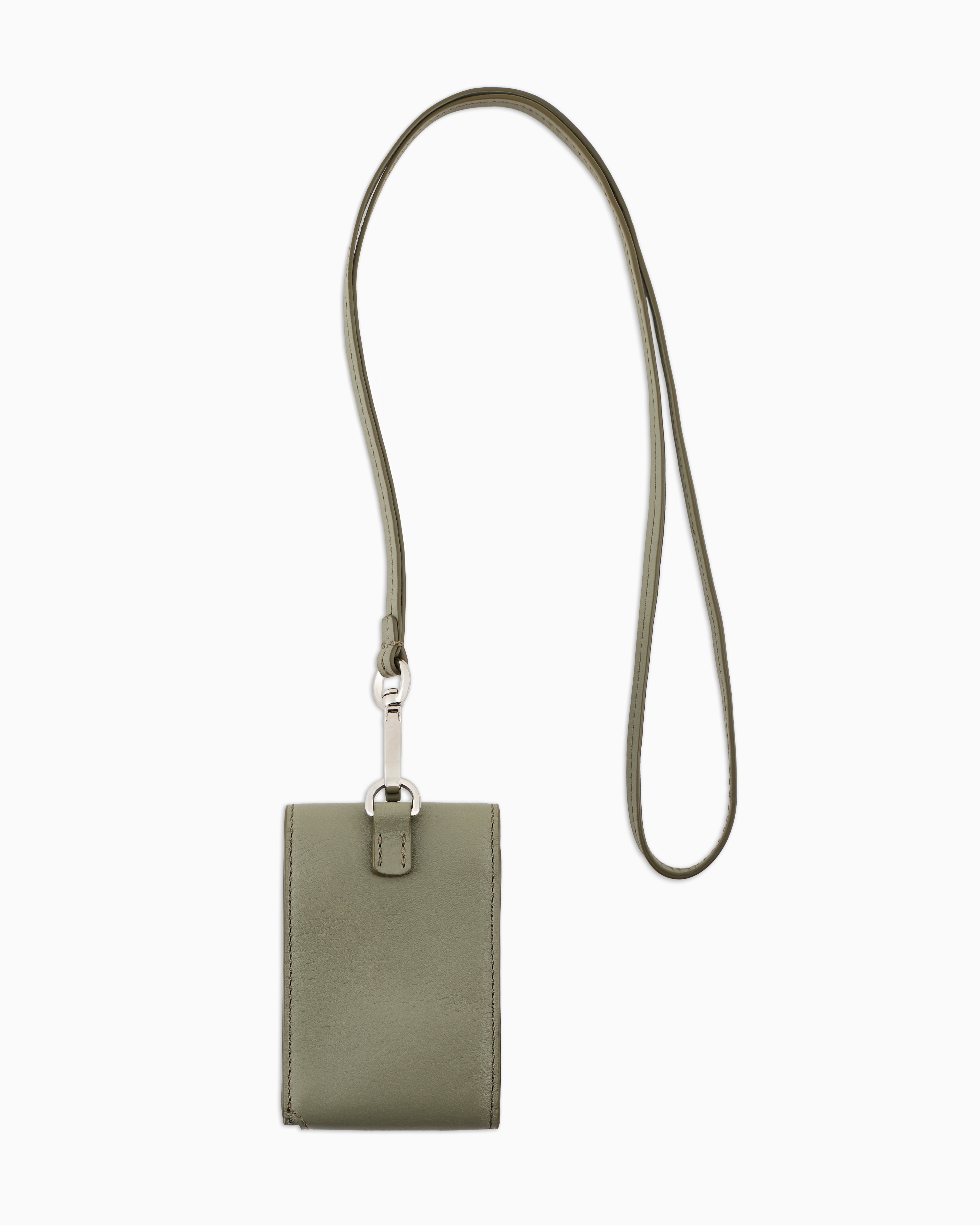 Shop Giorgio Armani Smooth Leather Card Holder In Green