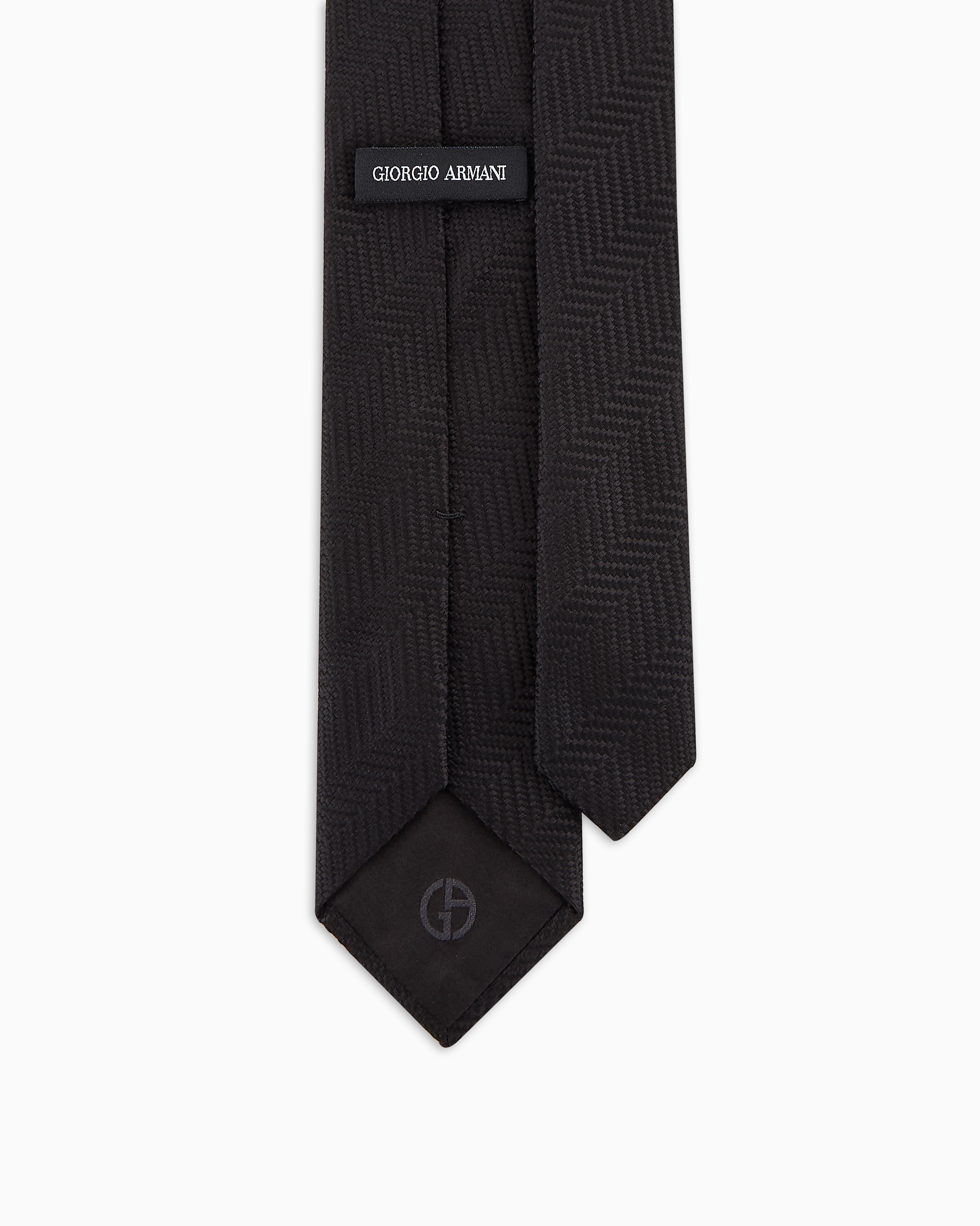 GIORGIO ARMANI SILK TIE WITH JACQUARD CHEVRON MOTIF 