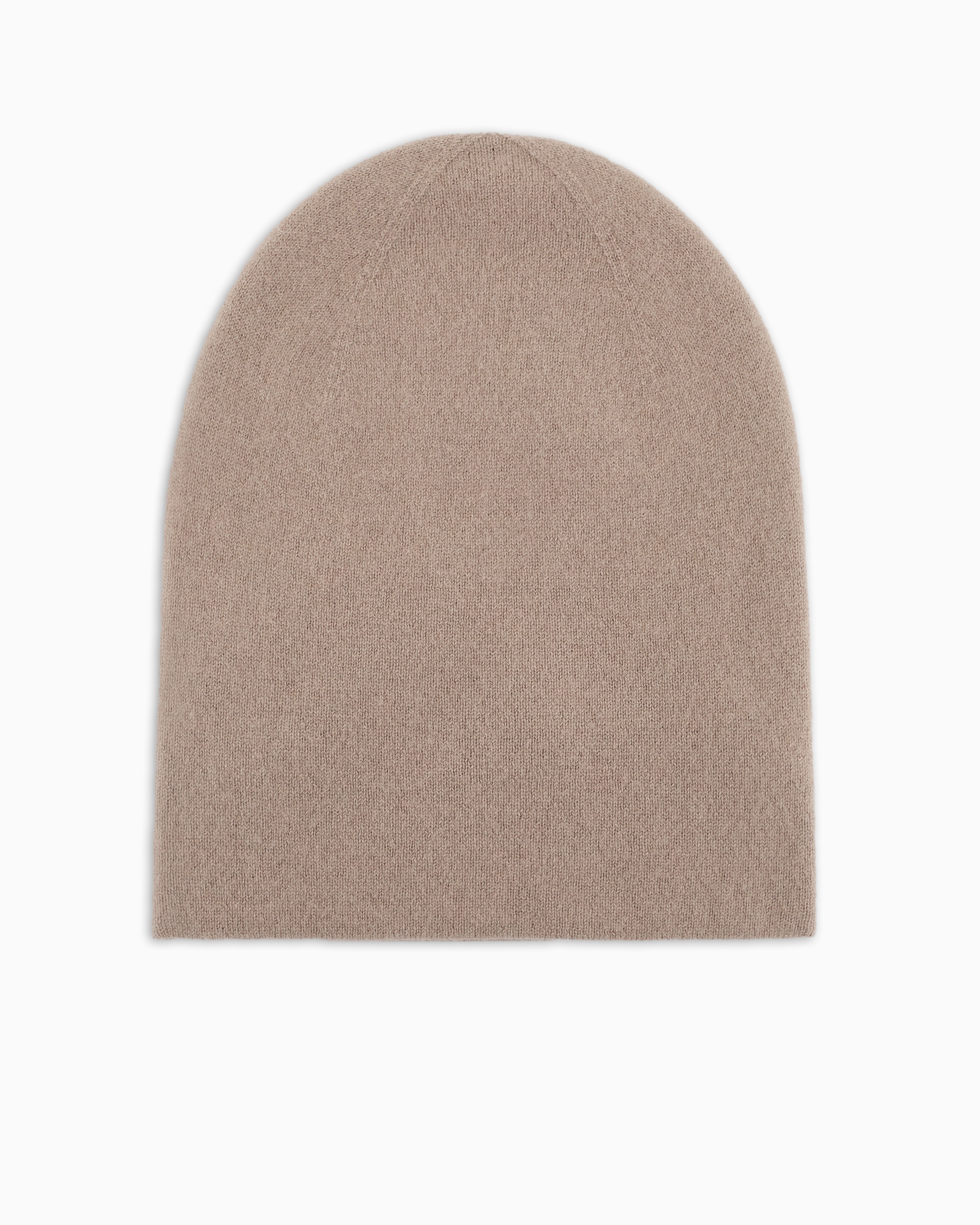Giorgio Armani Official Store Cashmere Jacquard Logo Beanie In Beige