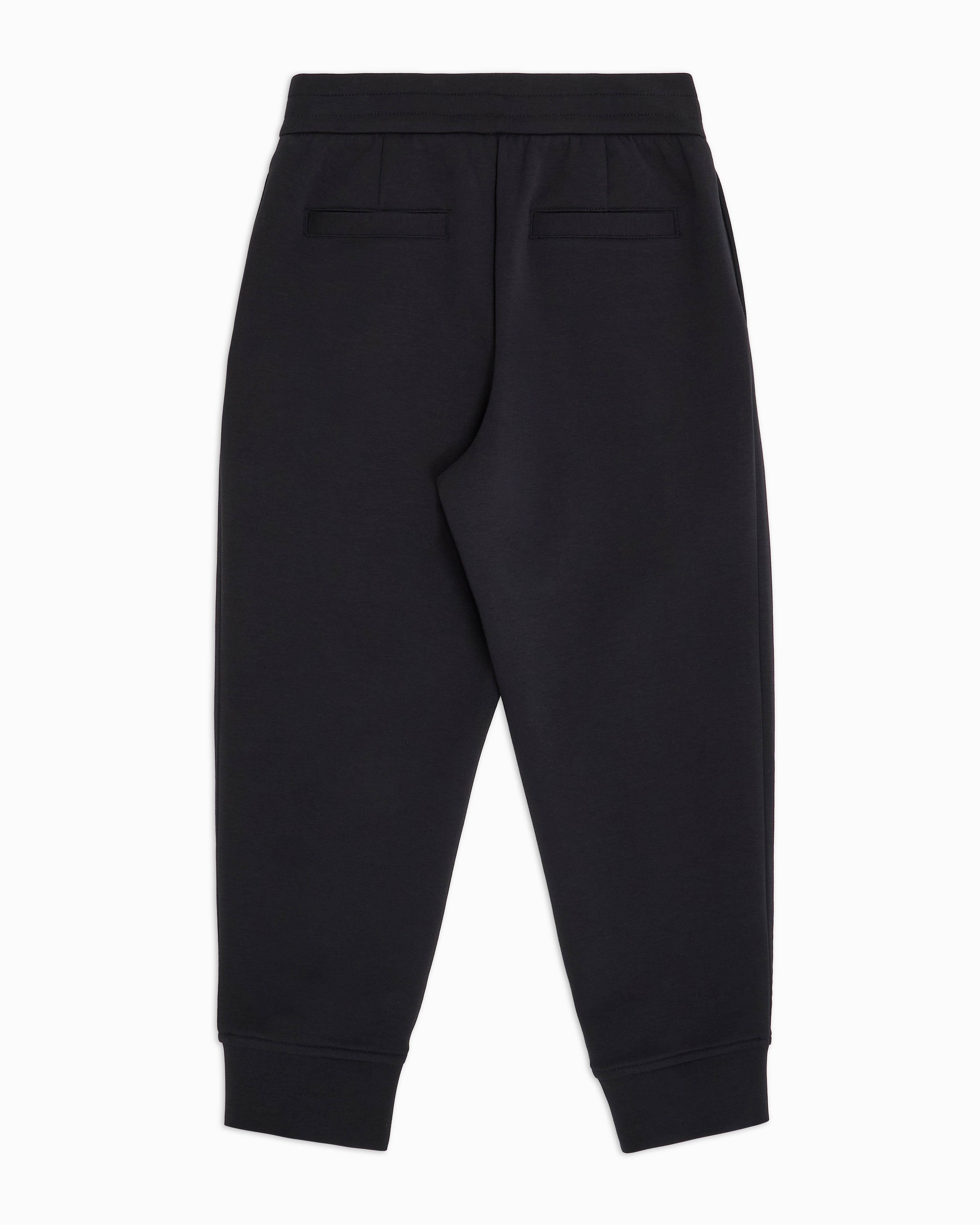 Shop Emporio Armani Loose-fit Double-jersey Joggers In Navy Blue