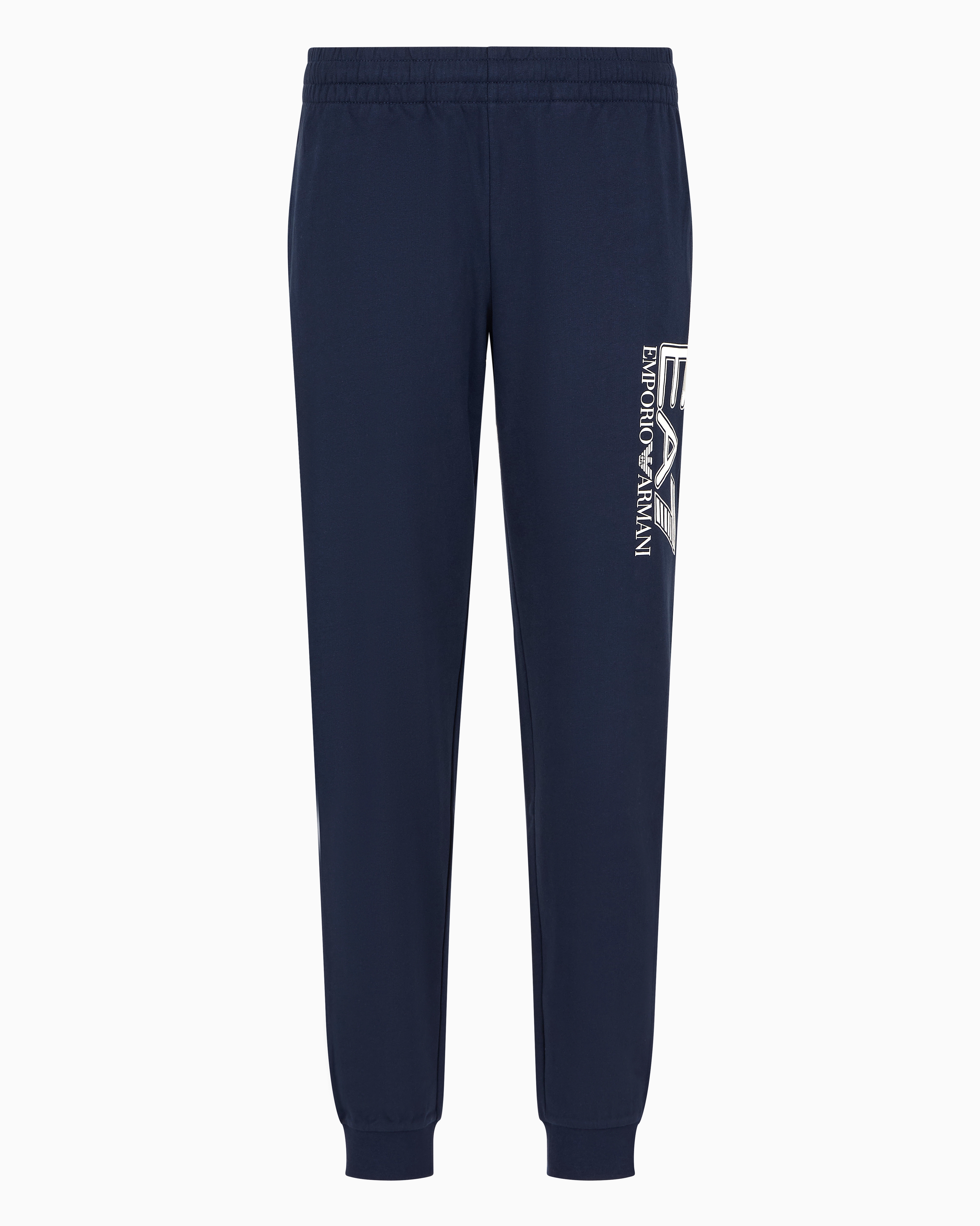 Ea7 Official Store Visibility Cotton Joggers In Blue