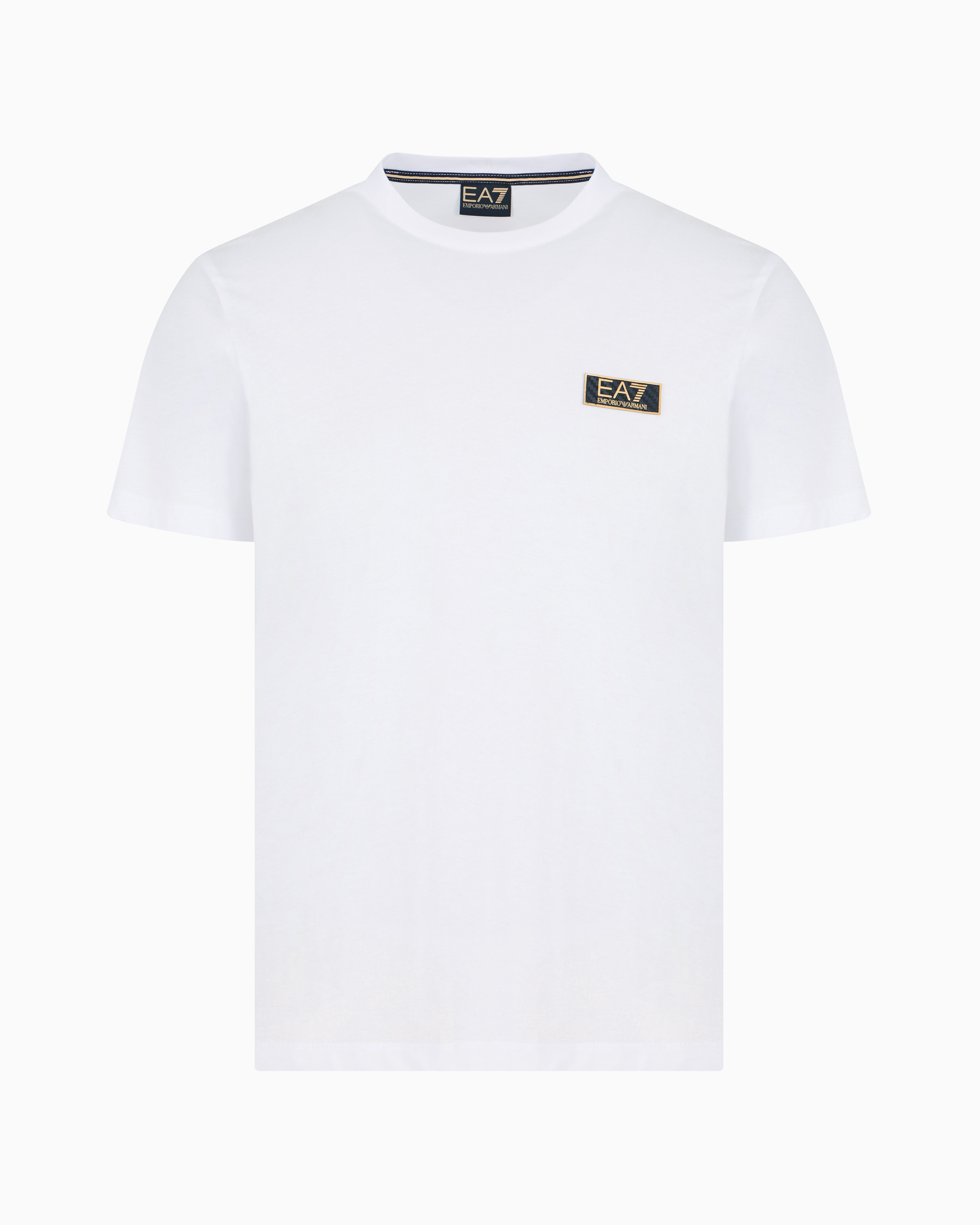 Ea7 Official Store Gold Label Cotton Jersey T-shirt In White