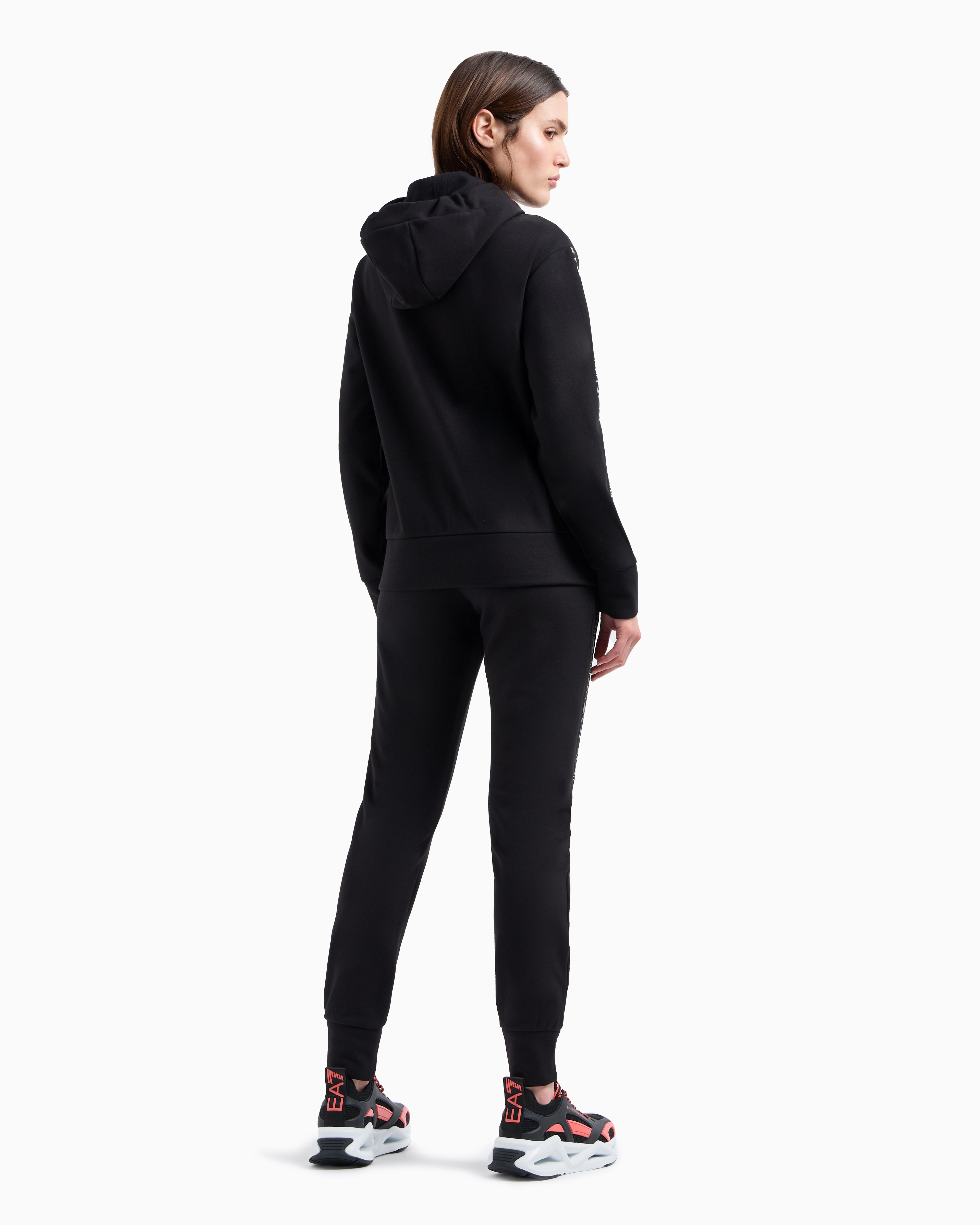 Shop Ea7 Stretch-cotton Tracksuit In Noir