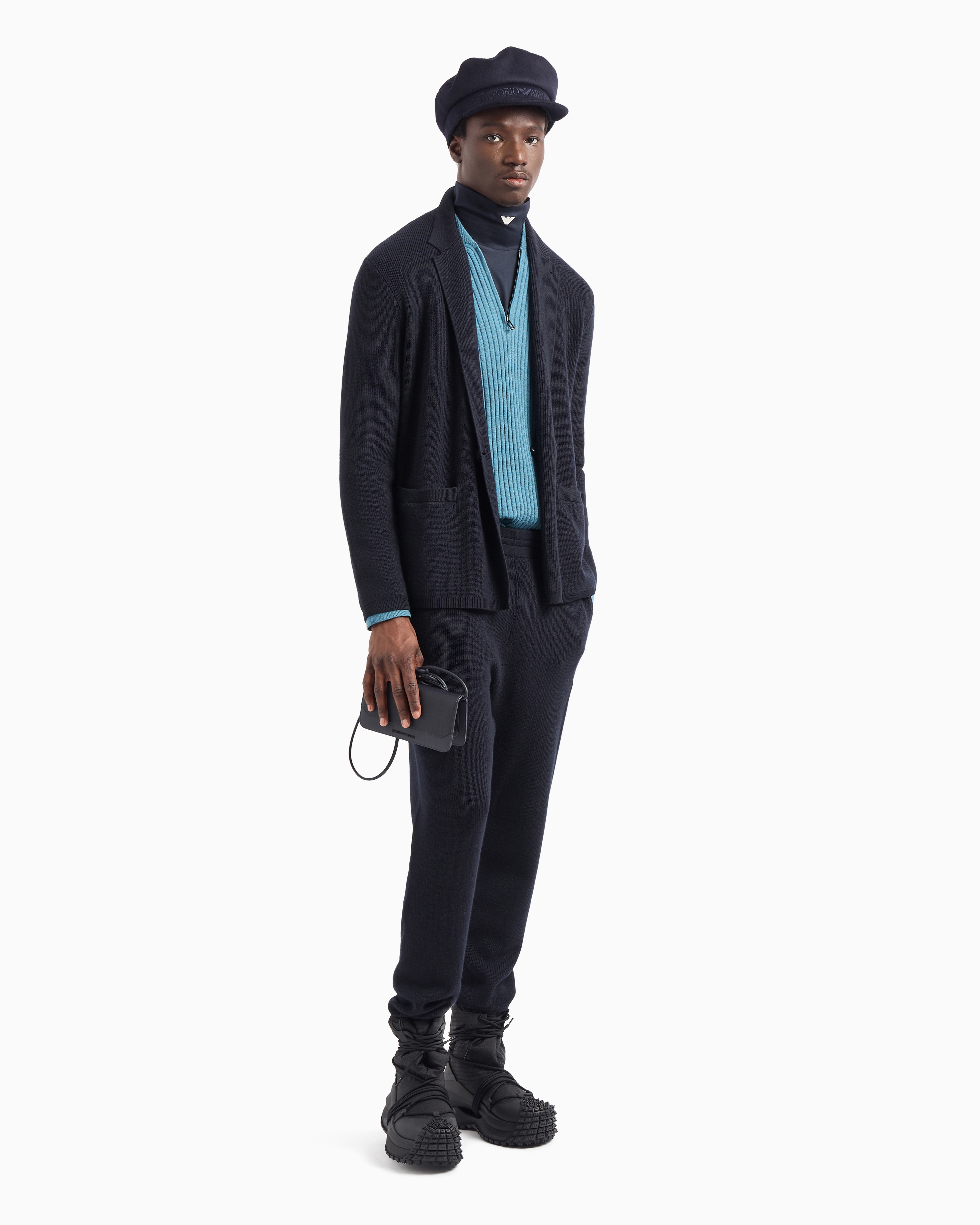 Emporio Armani ブラック フルジップフーディ XXL セットアップ undefined