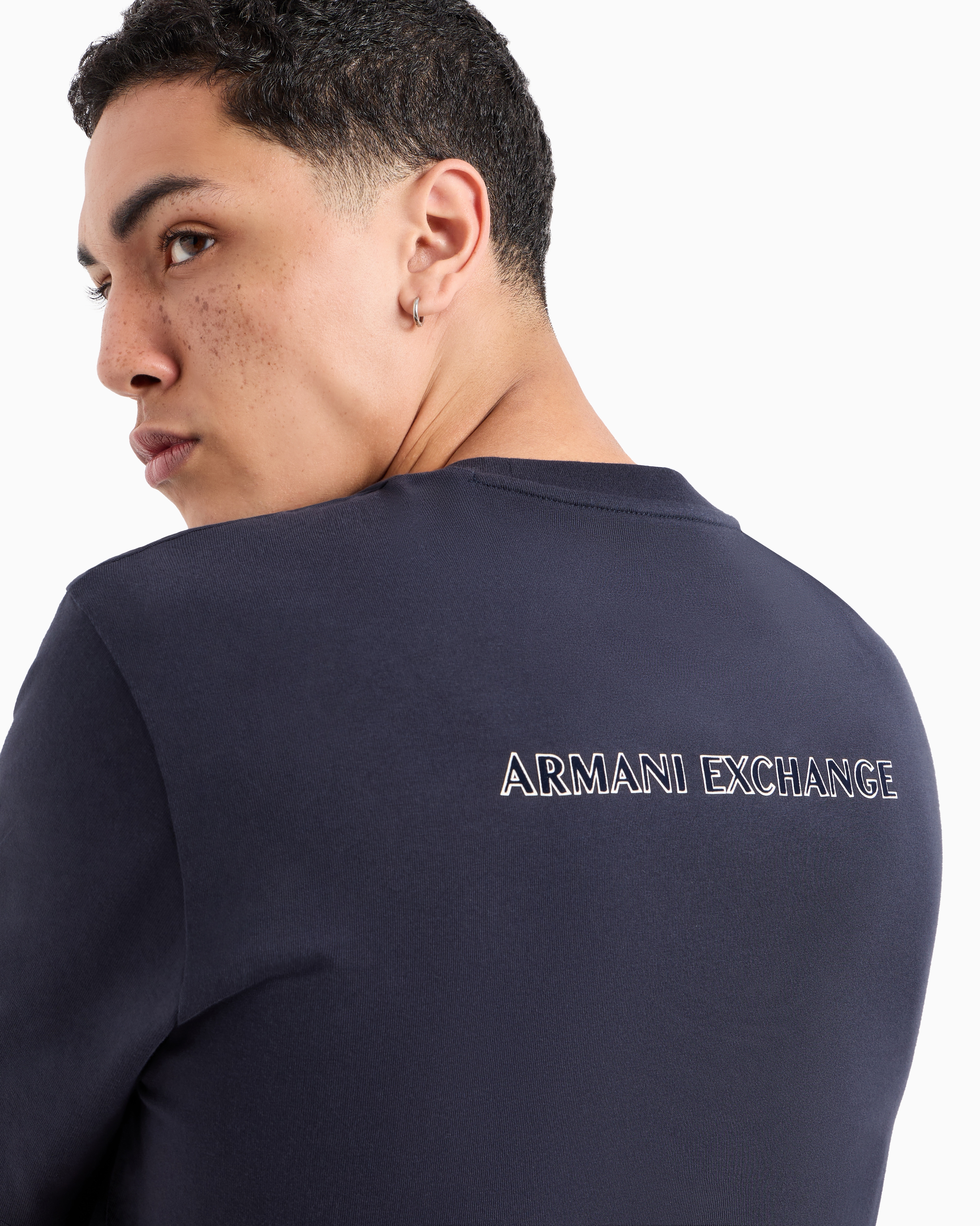 【関税送料込み】GIORGIO ARMANI T-SHIRTS BLUE NAVY T-SHIRT Icon Crew-neck T-shirt in stretch viscose jersey | Giorgio