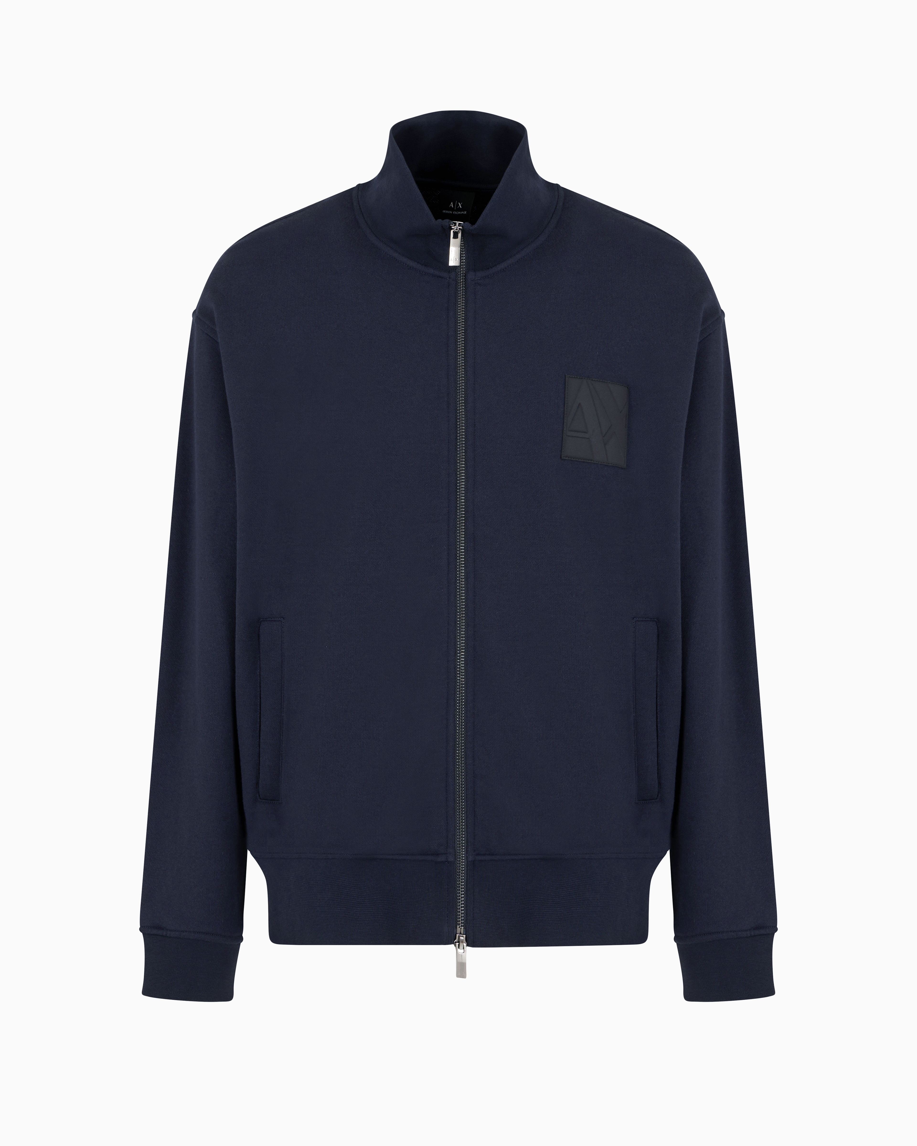 Armani Exchange Official Store Zip-up Sweatshirts In Navy Blue