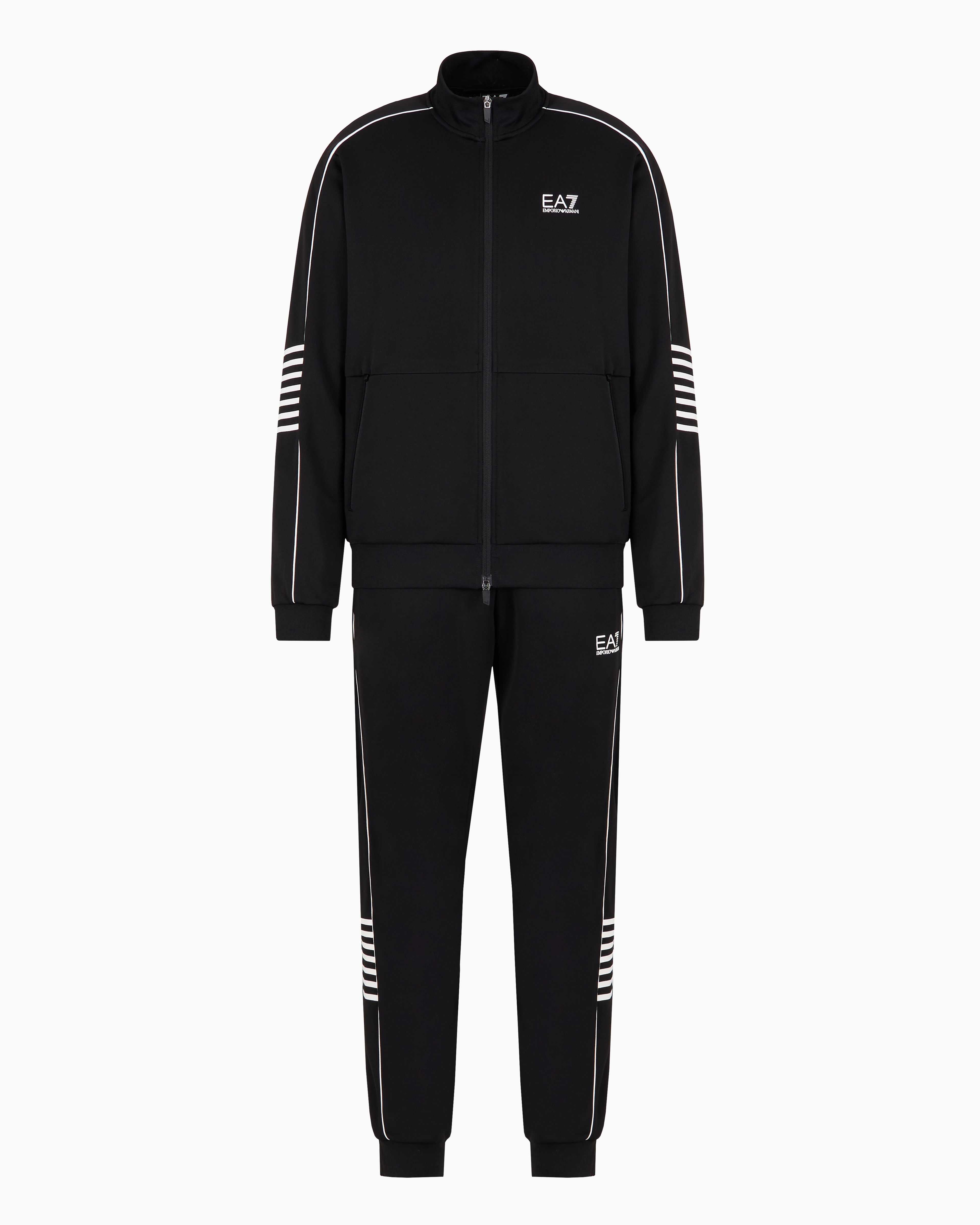 Ea7 Official Store Technical-fabric Core Identity Tracksuit In Black