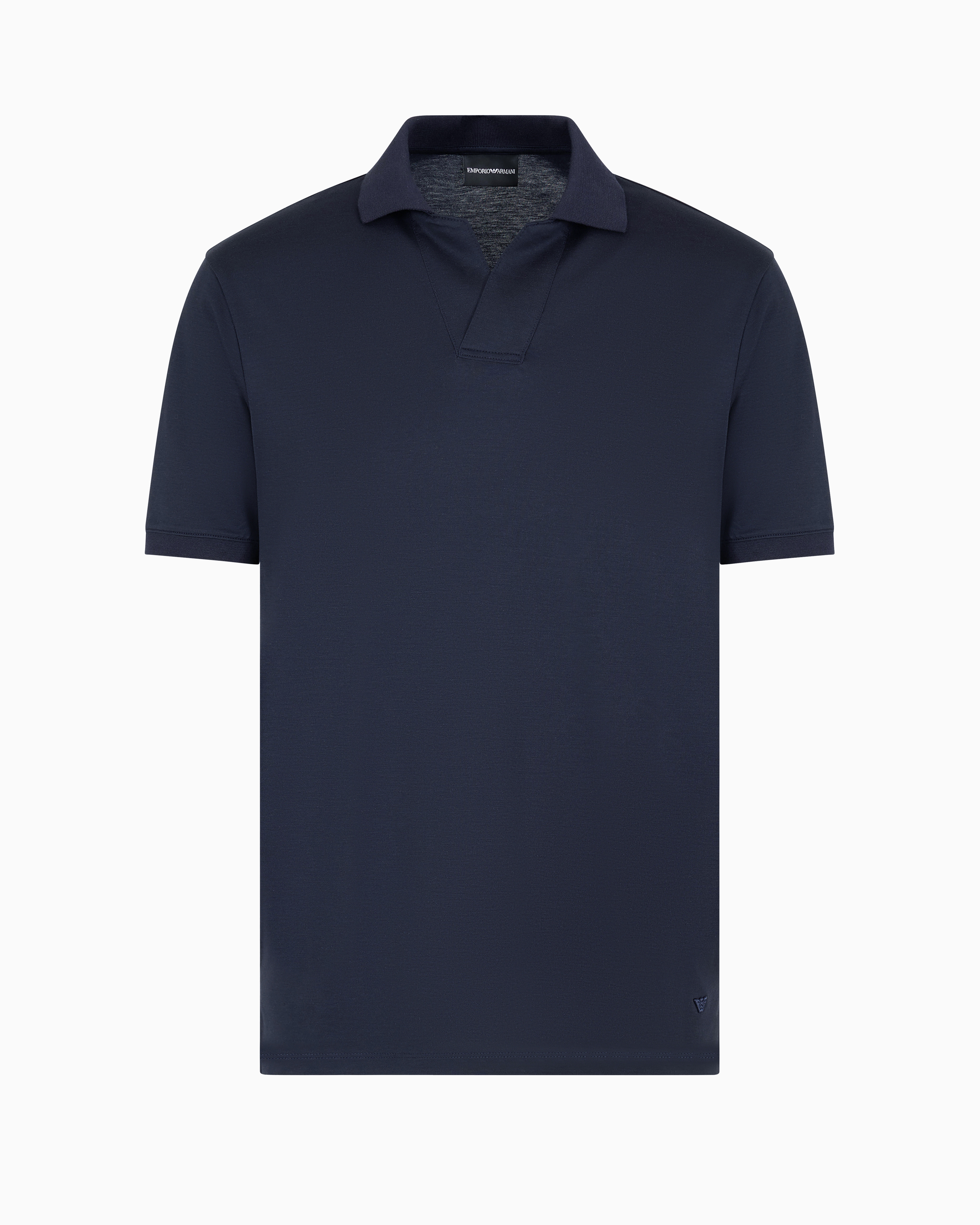 Emporio Armani Official Store Asv Jersey-poloshirt Aus Lyocell-mischung In Marineblau