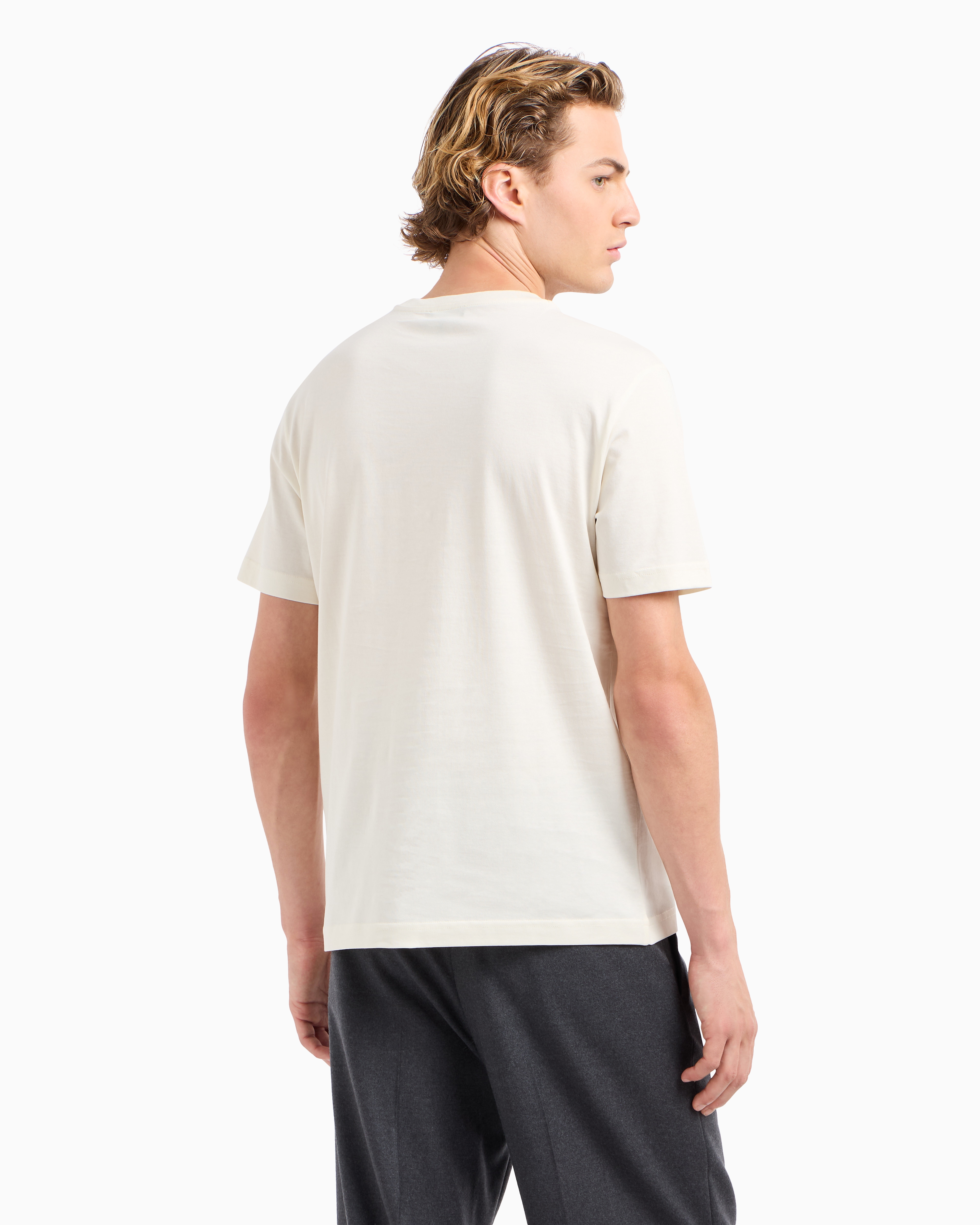 Jersey T-shirt with anchor embroidery and ASV logo | Emporio