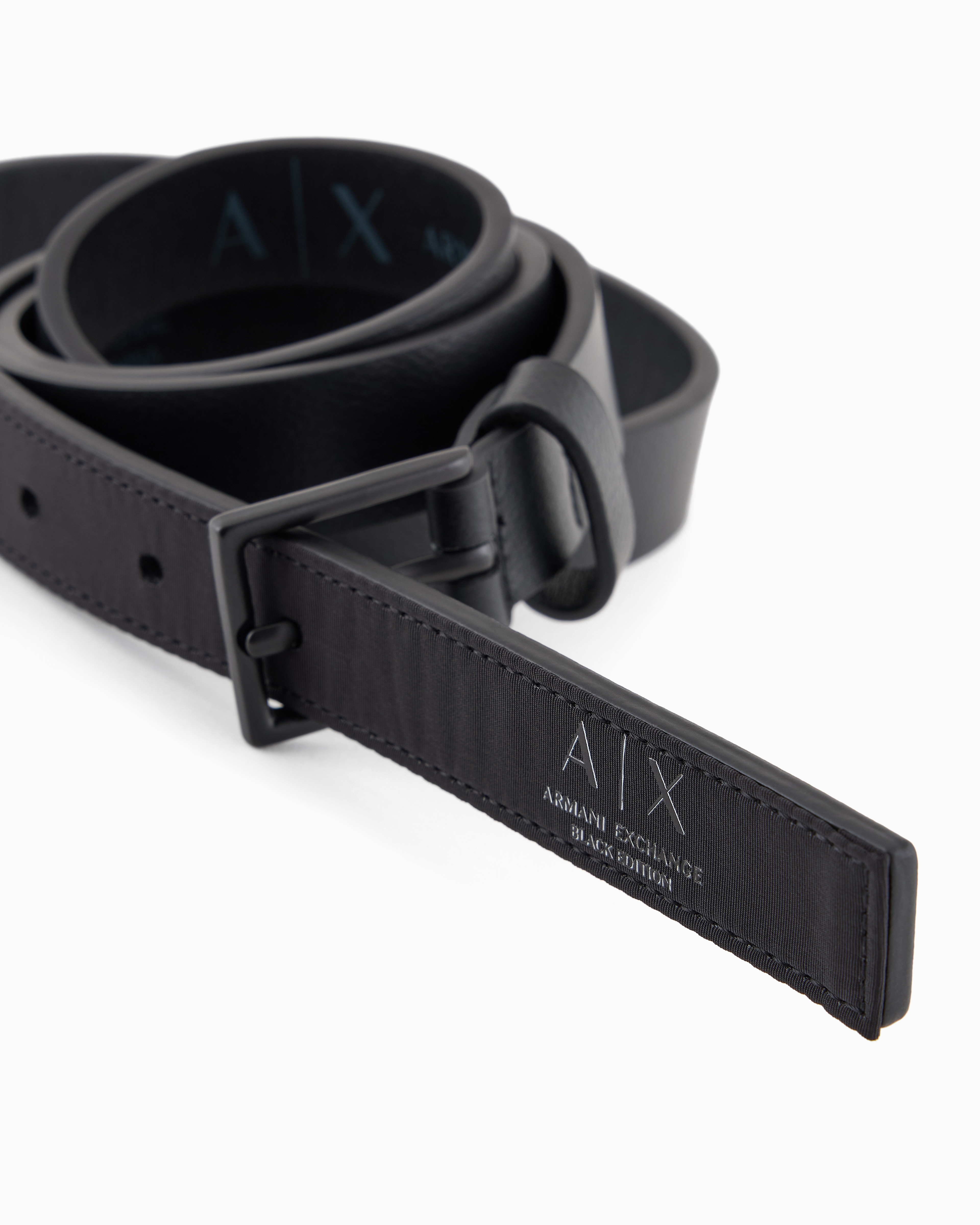 Armani Exchange 黒 レザー ベルト ARMANI EXCHANGE アルマーニエクスチェンジ A|X ベルト メンズ