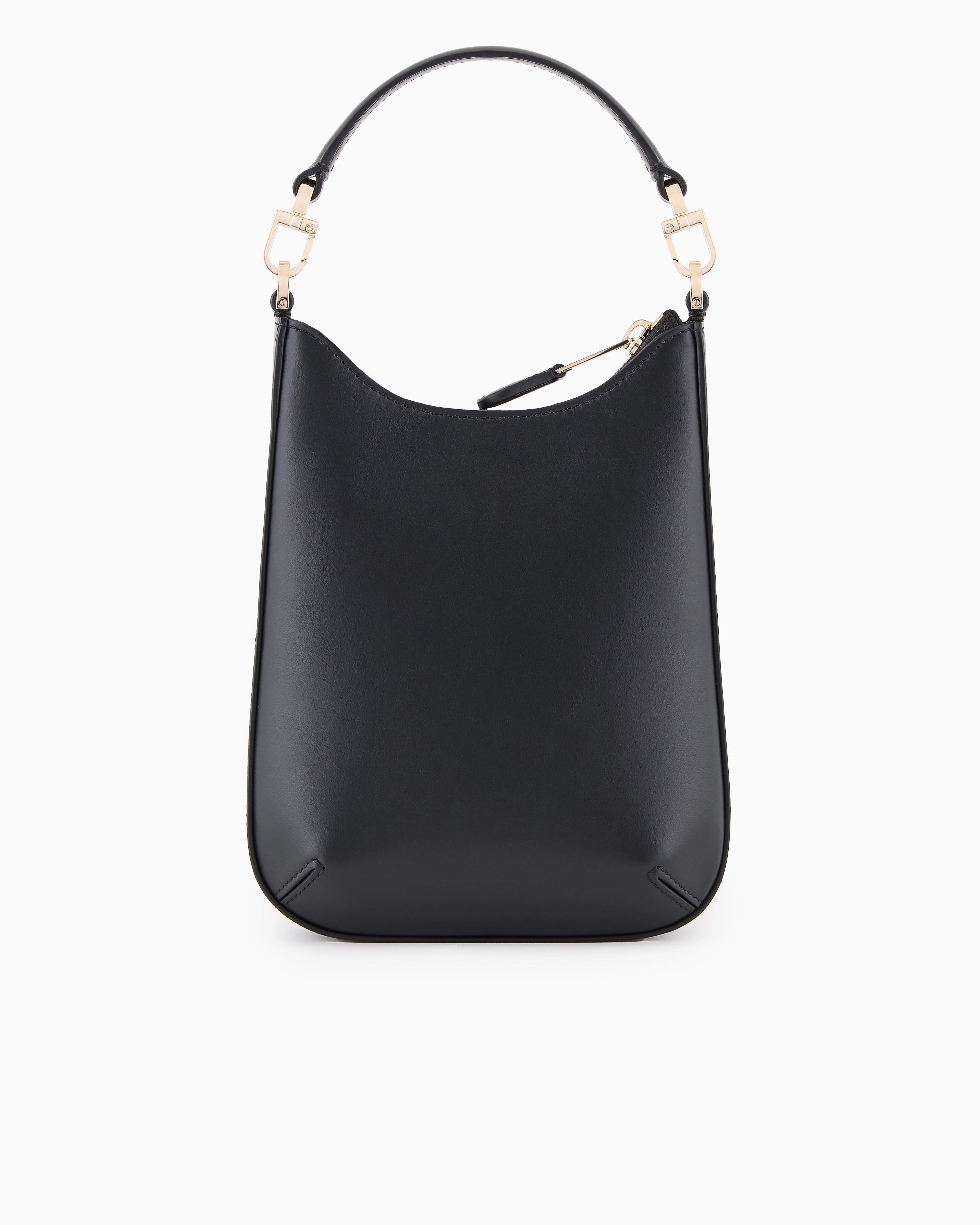 Giorgio Armani Small La Prima Leather Hobo Bag In Black