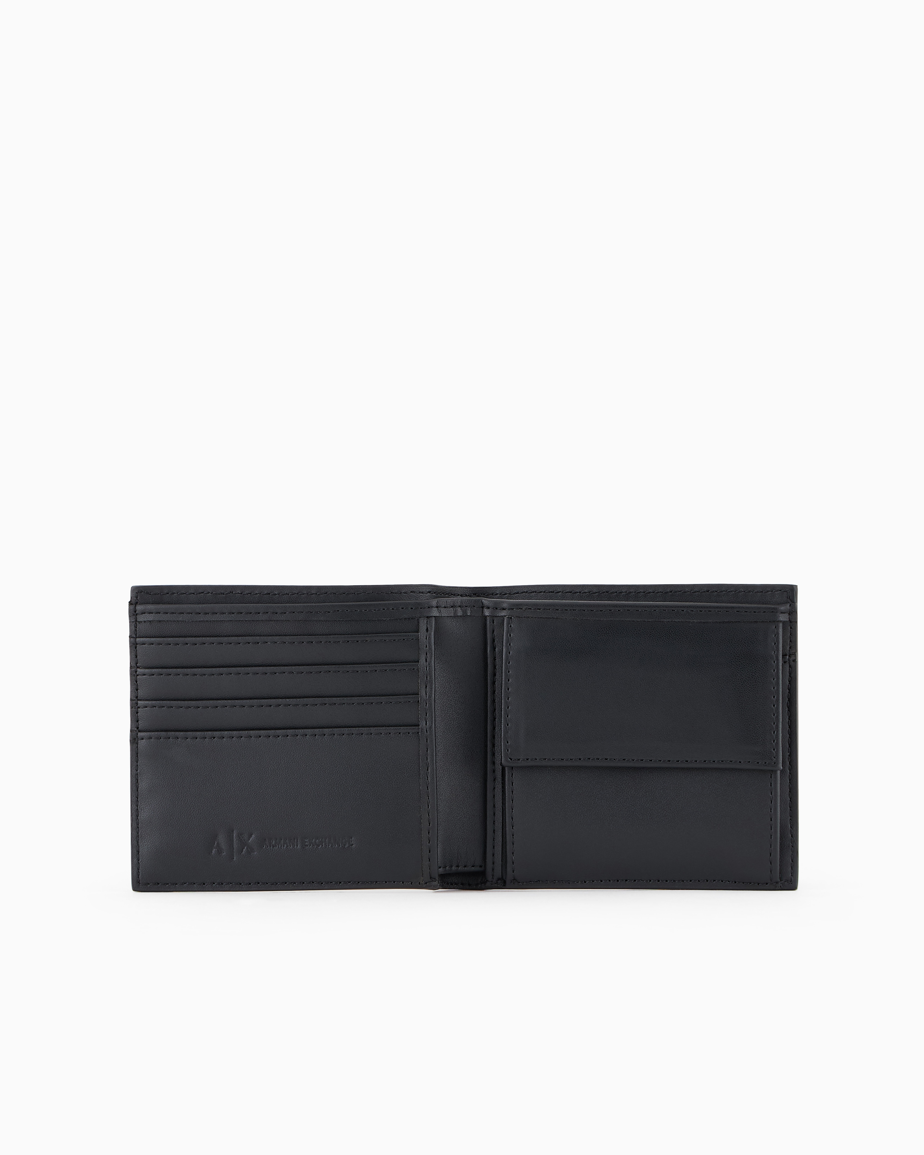 Shop Armani Exchange Asv Recycled Book Wallet In Black