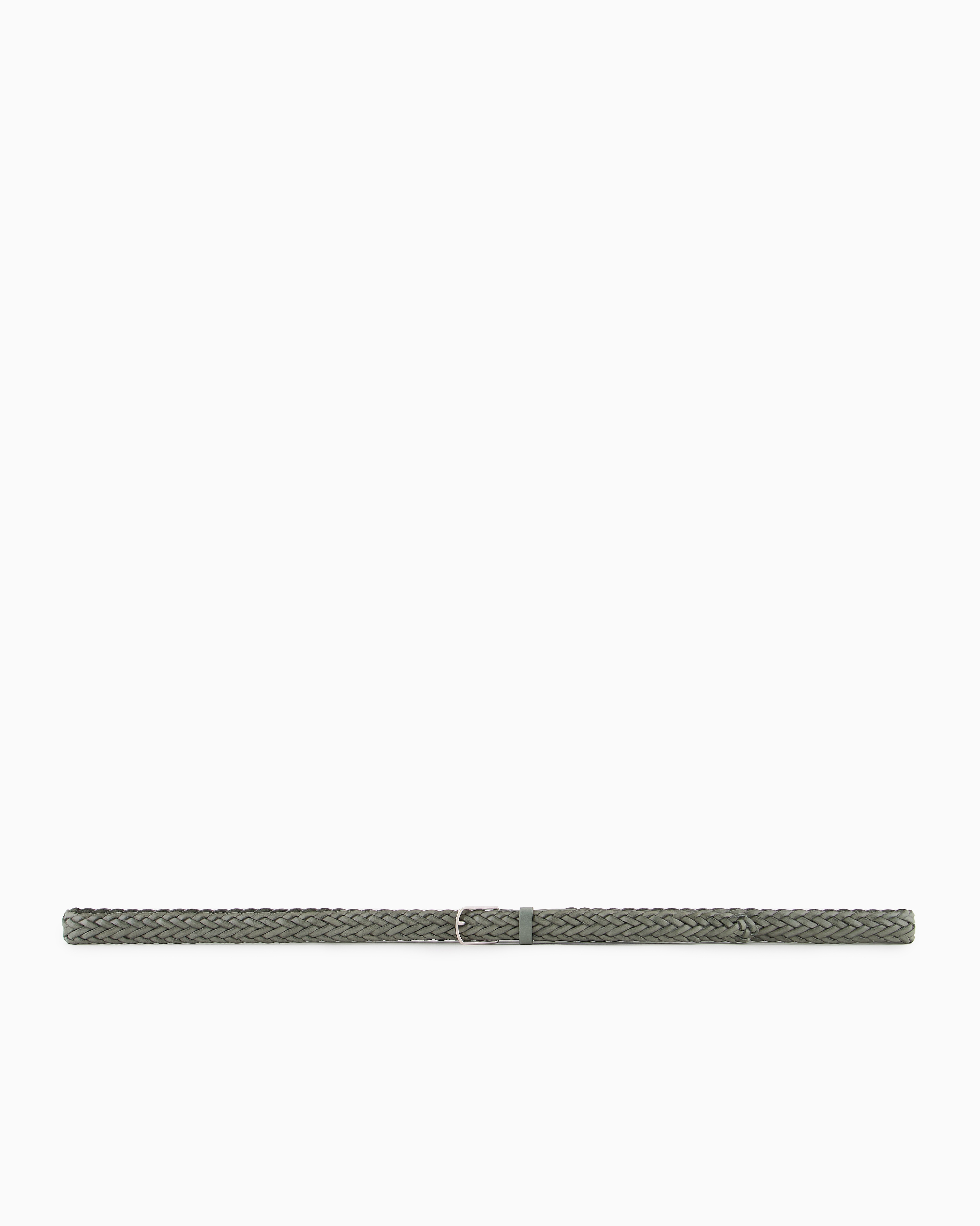 Shop Giorgio Armani Woven Leather Belt In Green