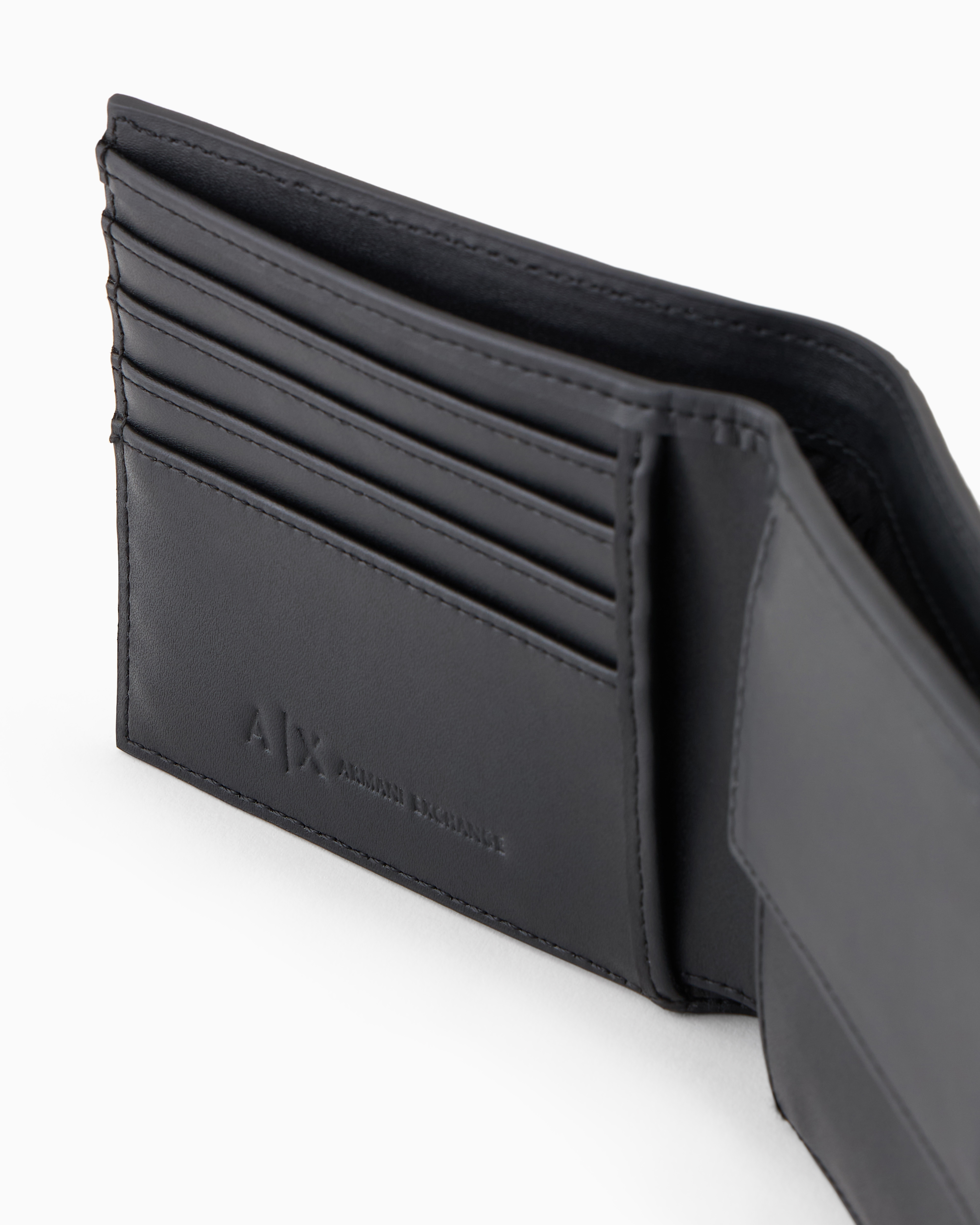 Shop Armani Exchange Asv Recycled Book Wallet In Black