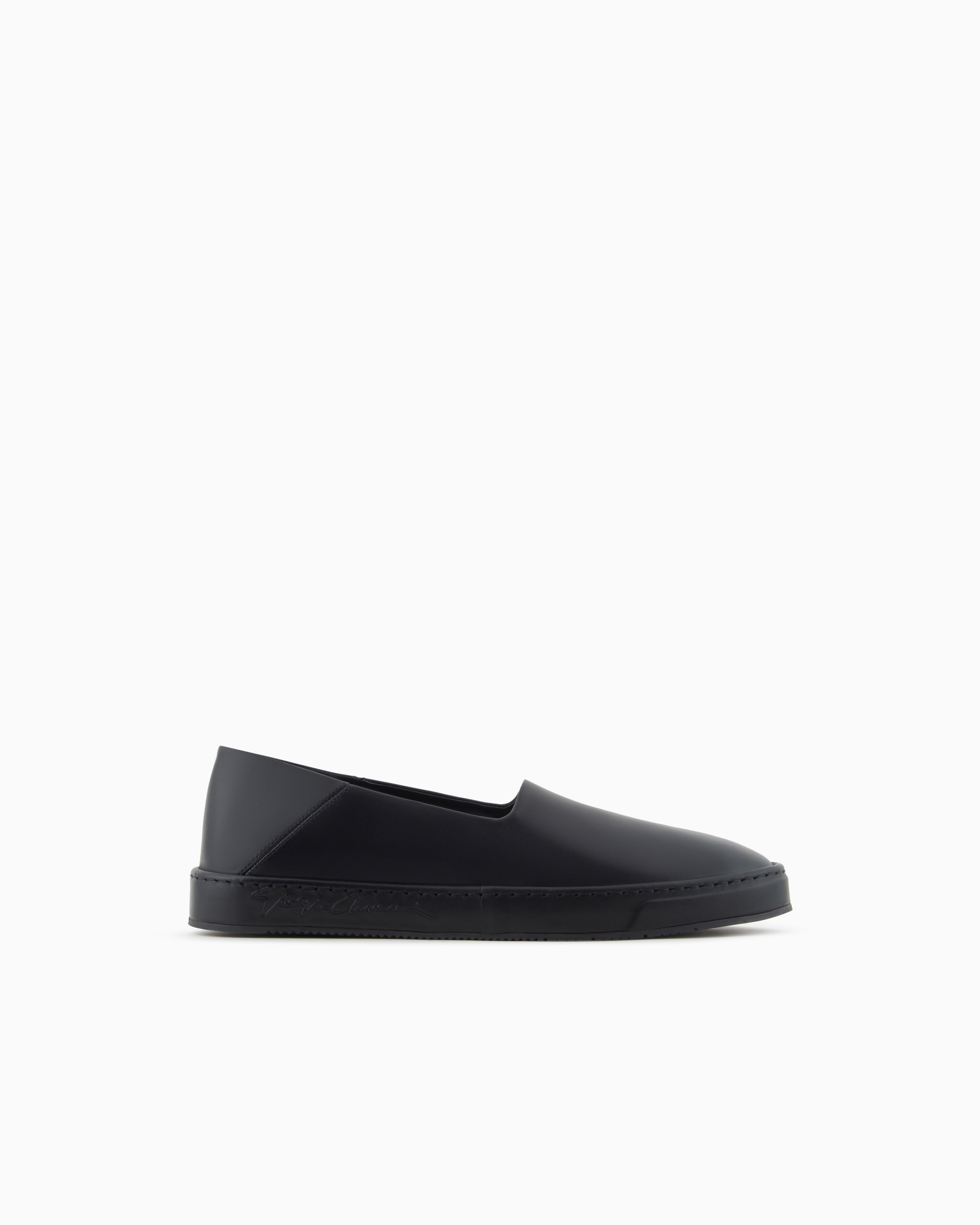 Giorgio Armani Leather Loafers In Black