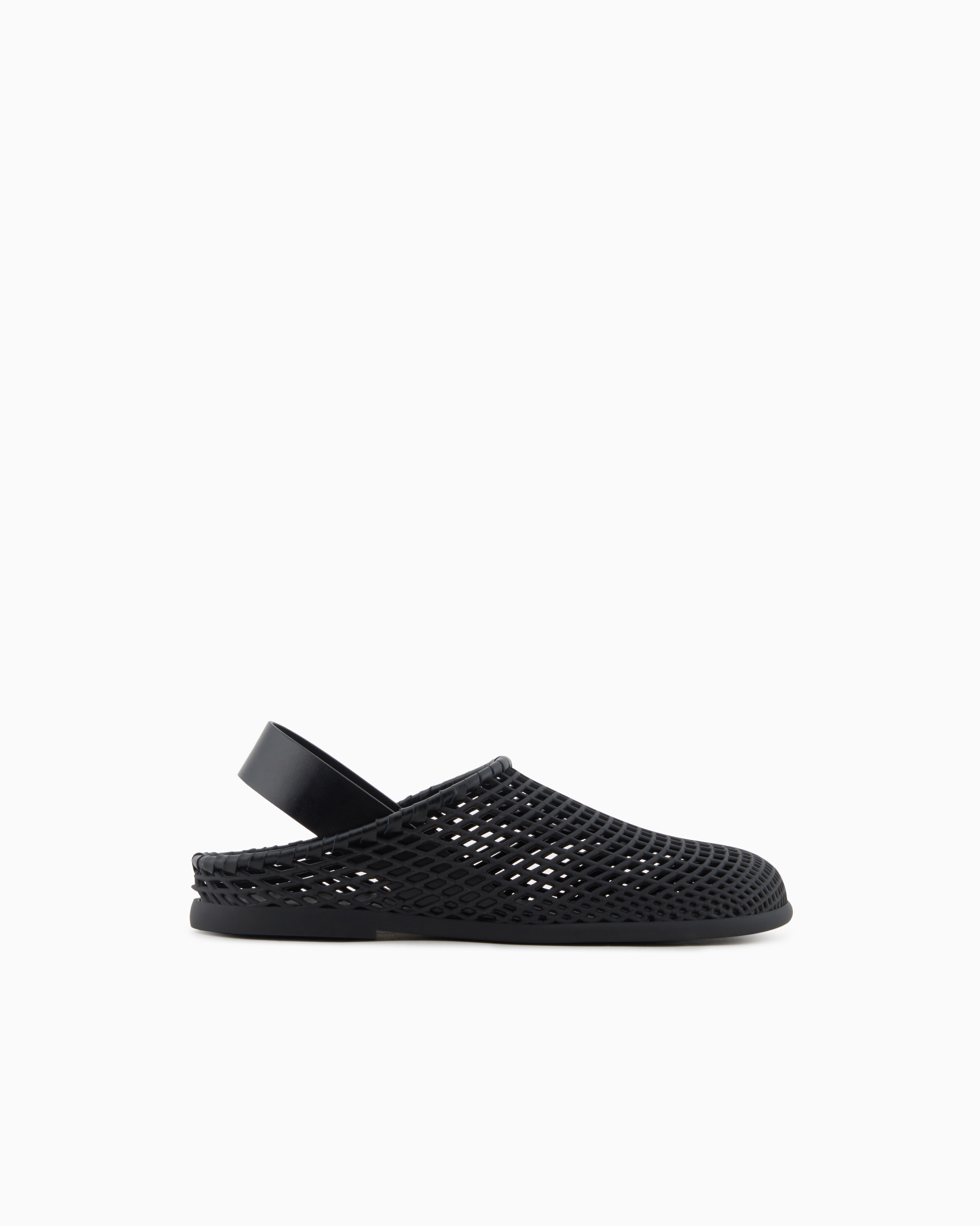 Giorgio Armani Leather And Rubber Sandals In Black