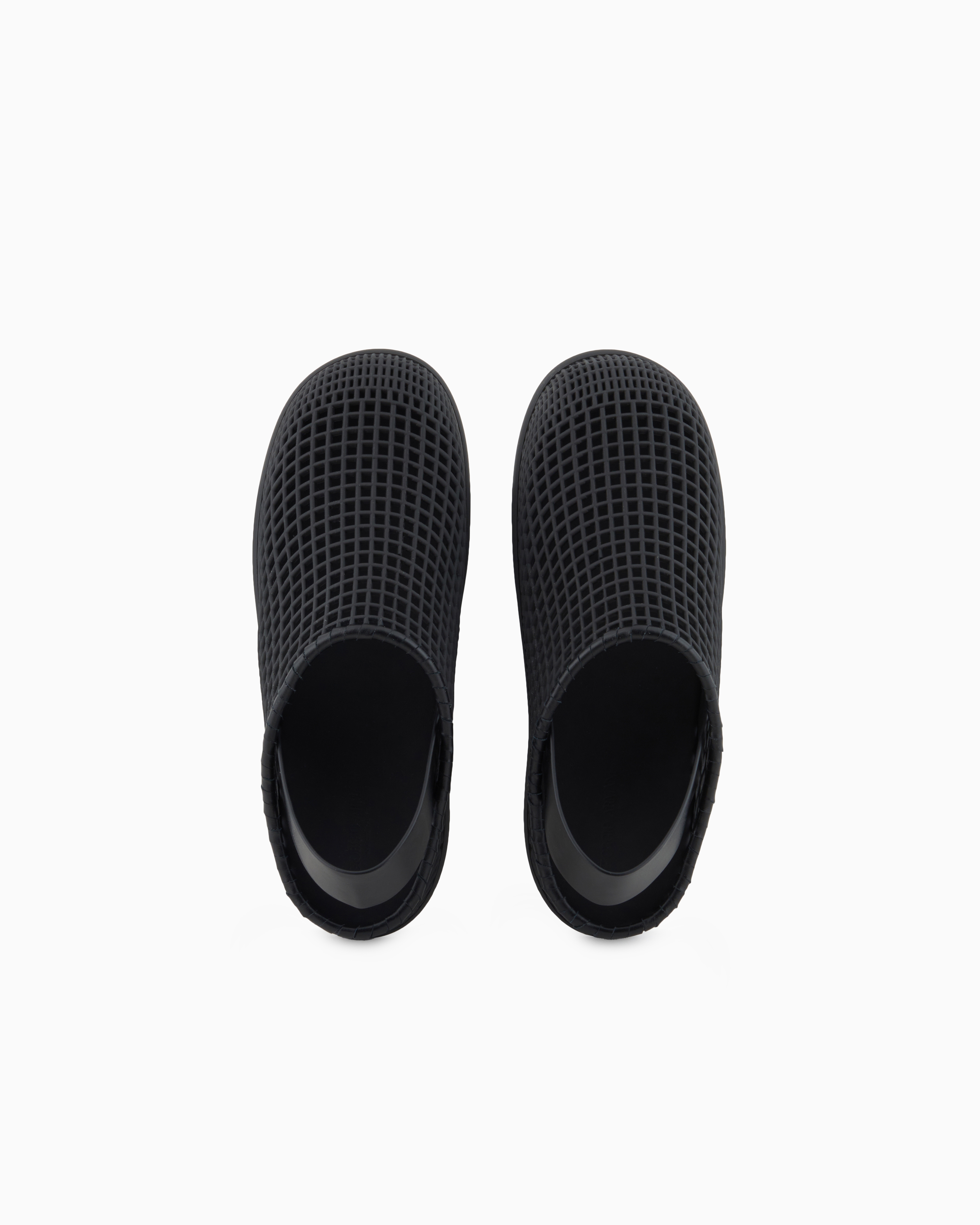 Giorgio Armani Leather And Rubber Sandals In Black