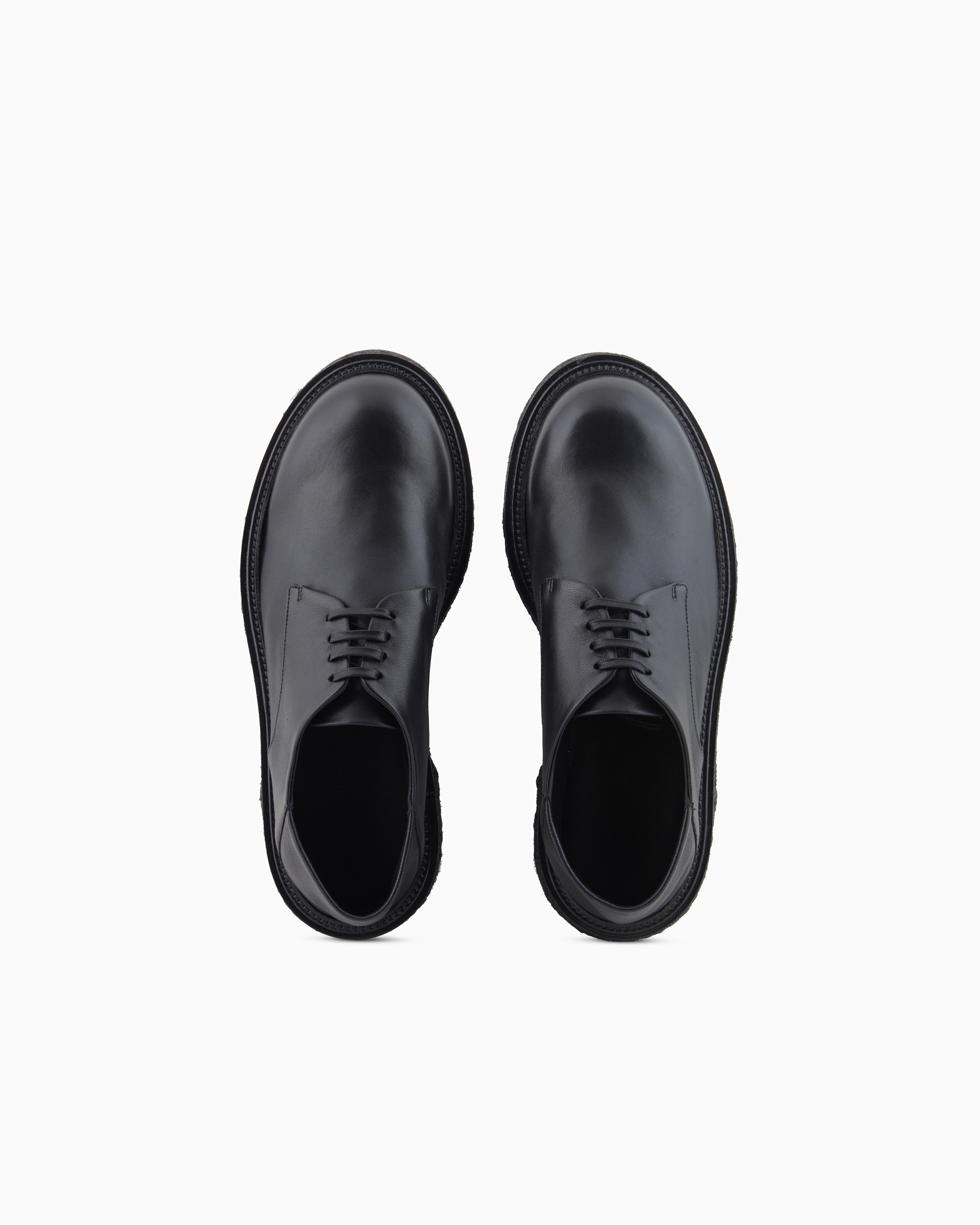 Giorgio Armani Nappa-leather Derby Shoes In Black