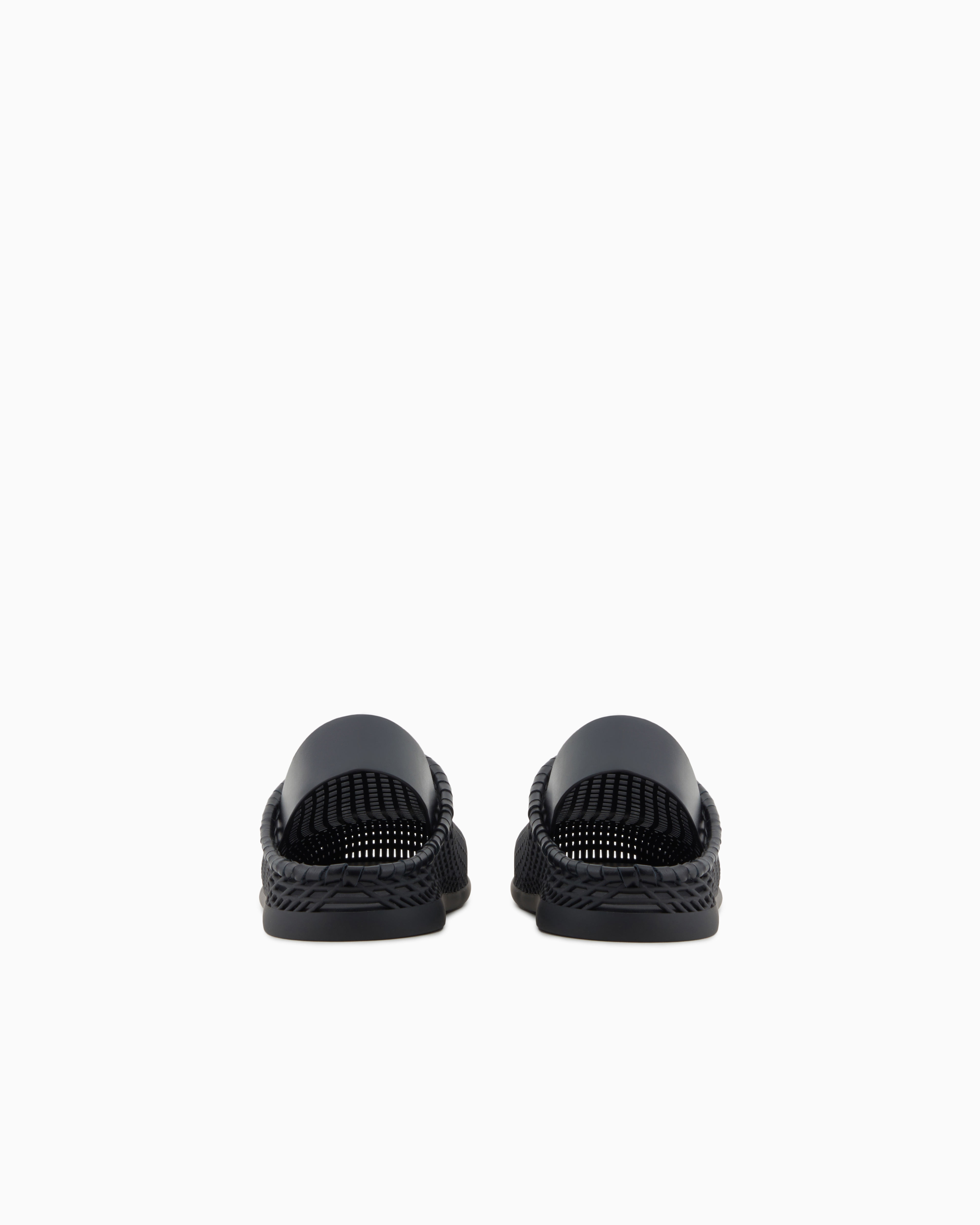 Giorgio Armani Leather And Rubber Sandals In Black