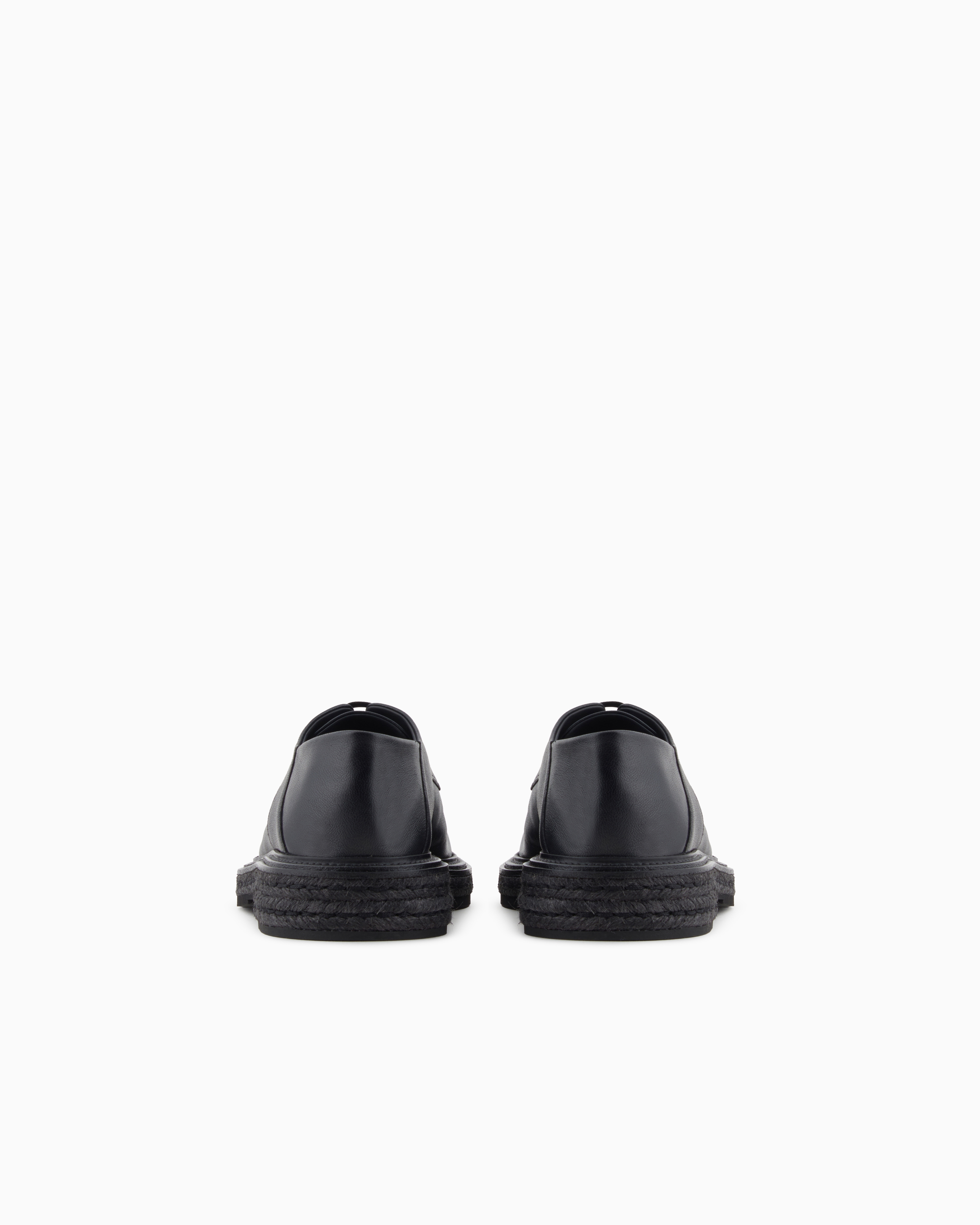 Giorgio Armani Nappa-leather Derby Shoes In Black