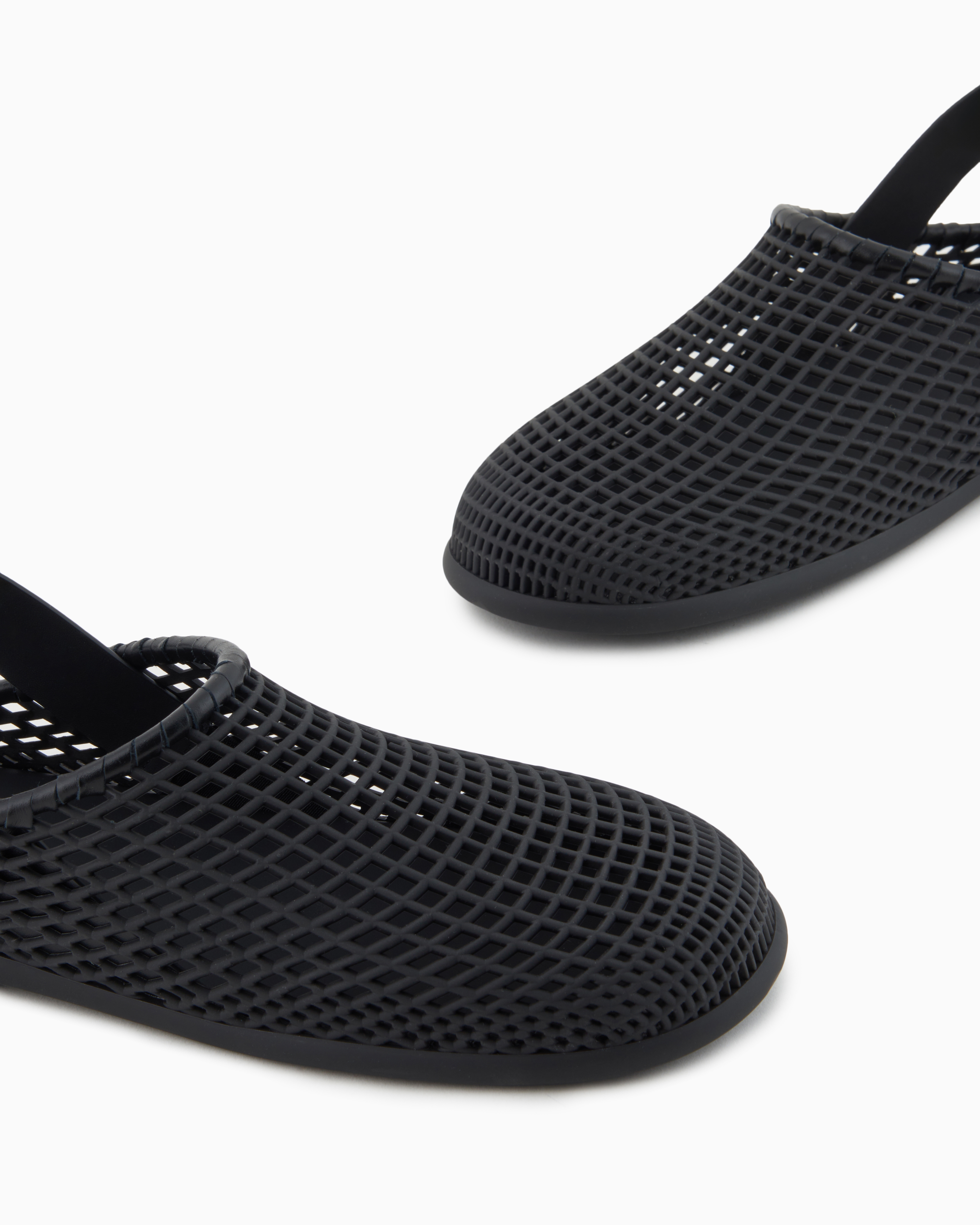 Giorgio Armani Leather And Rubber Sandals In Black