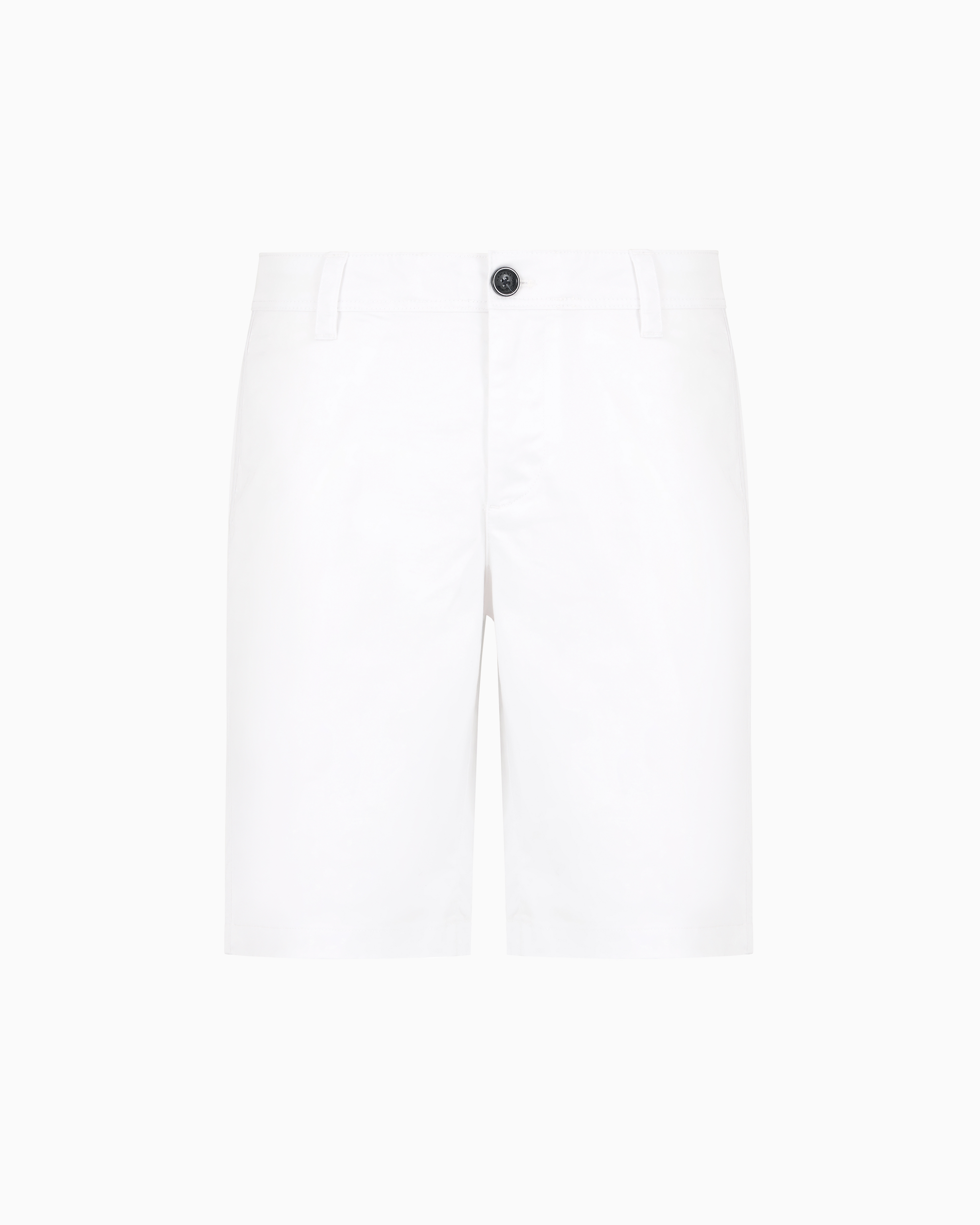 Armani Exchange Bermuda Shorts In Satin Stretch Fabric In White