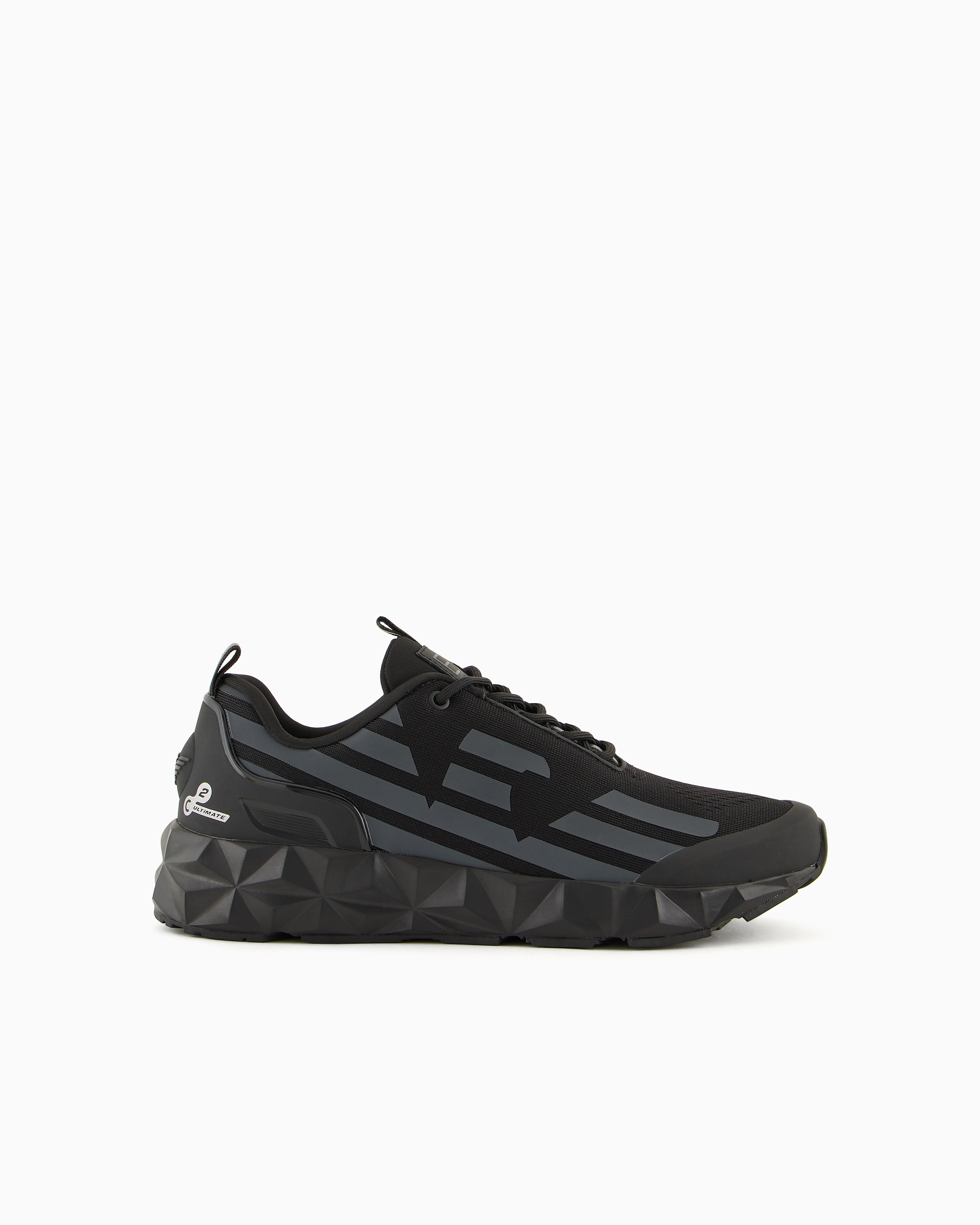 Emporio Armani Ultimate Kombat Sneakers In Deep Black