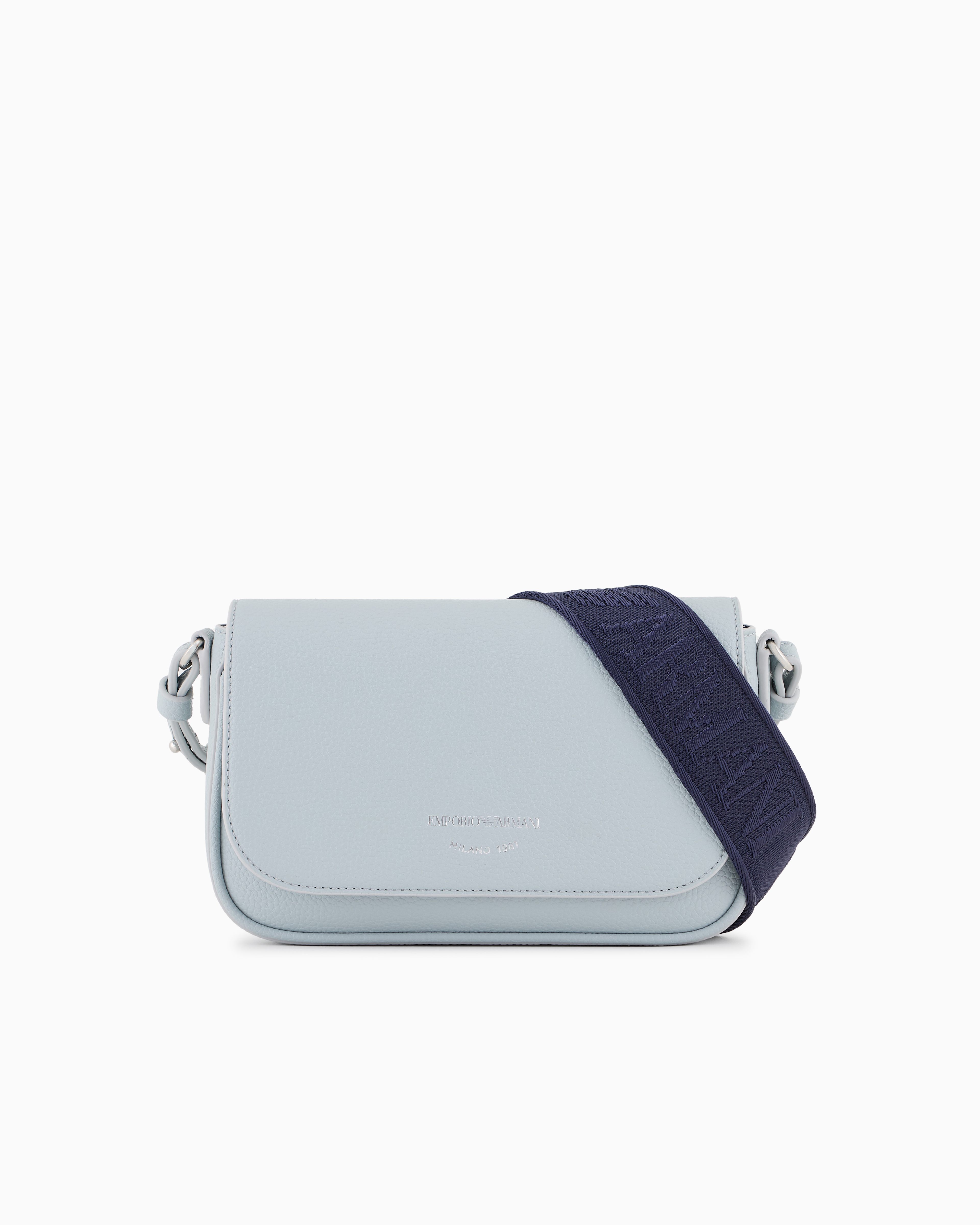 Emporio Armani Official Store Deer-print Mini Bag In Light Gray