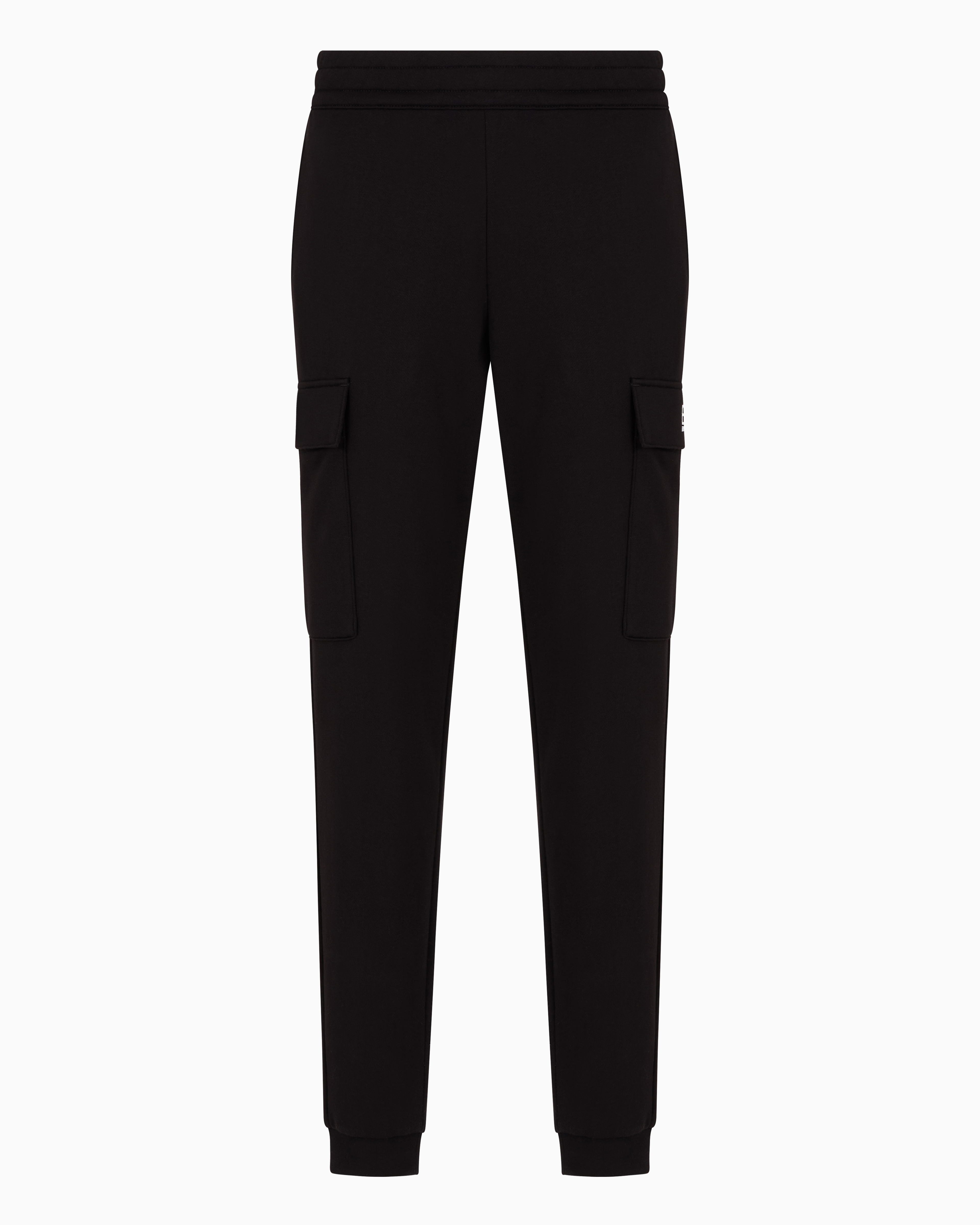 Ea7 Core Identity Cotton-blend Cargo Trousers In Black