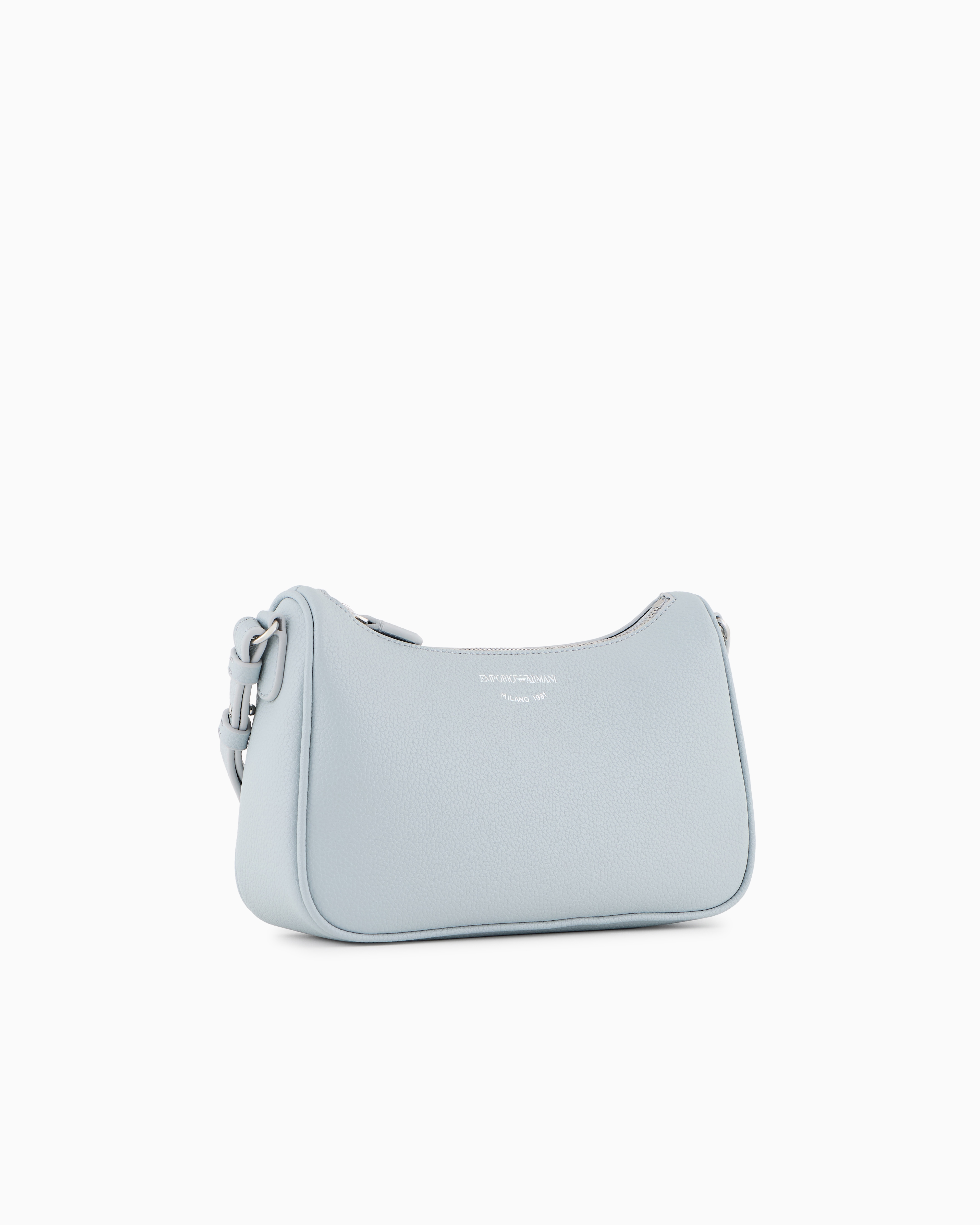 Emporio Armani Official Store Baguette Bag With Deer Print In Light Gray