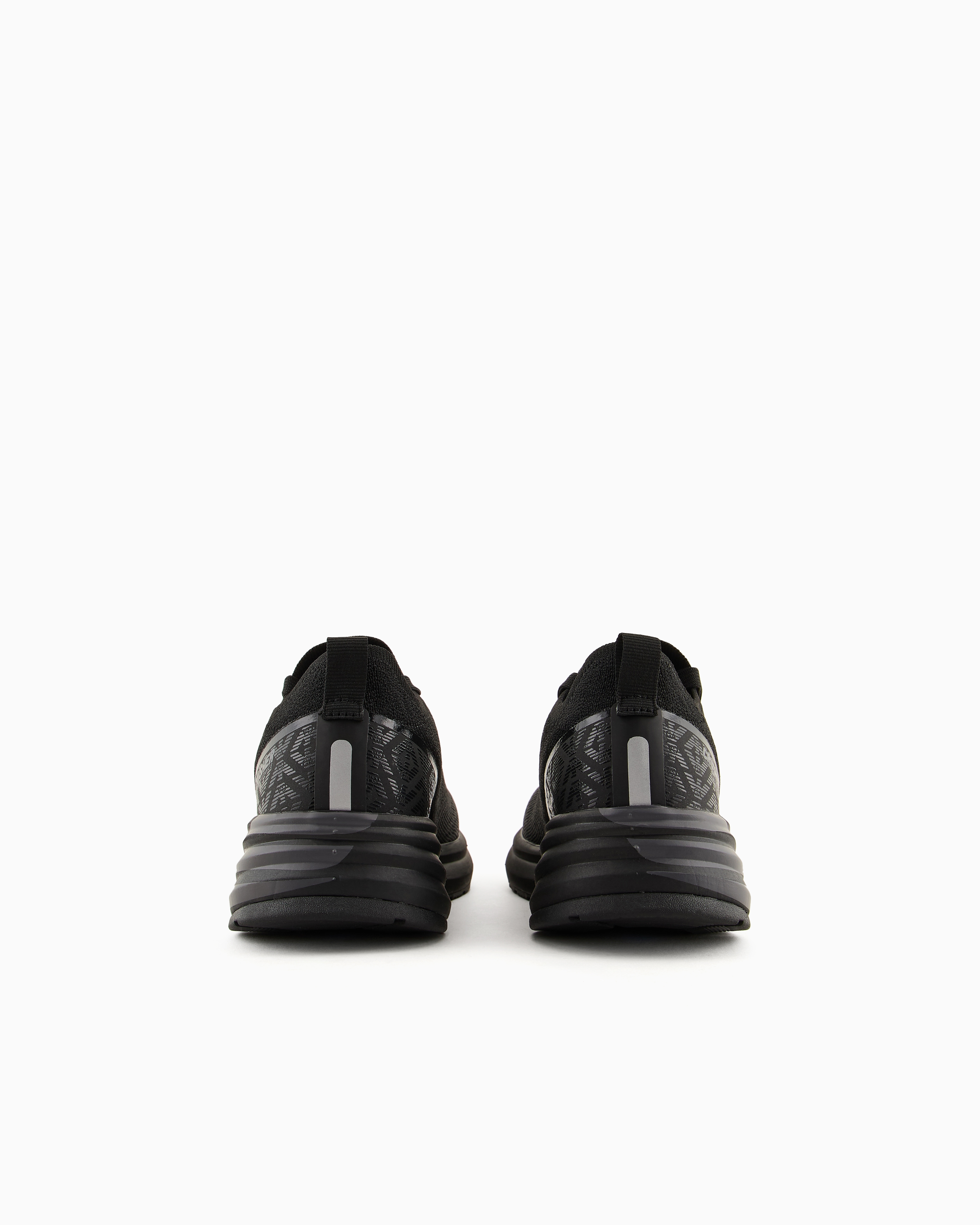 Ea7 Official Store Crusher Distance Knit Sneakers In Deep Black