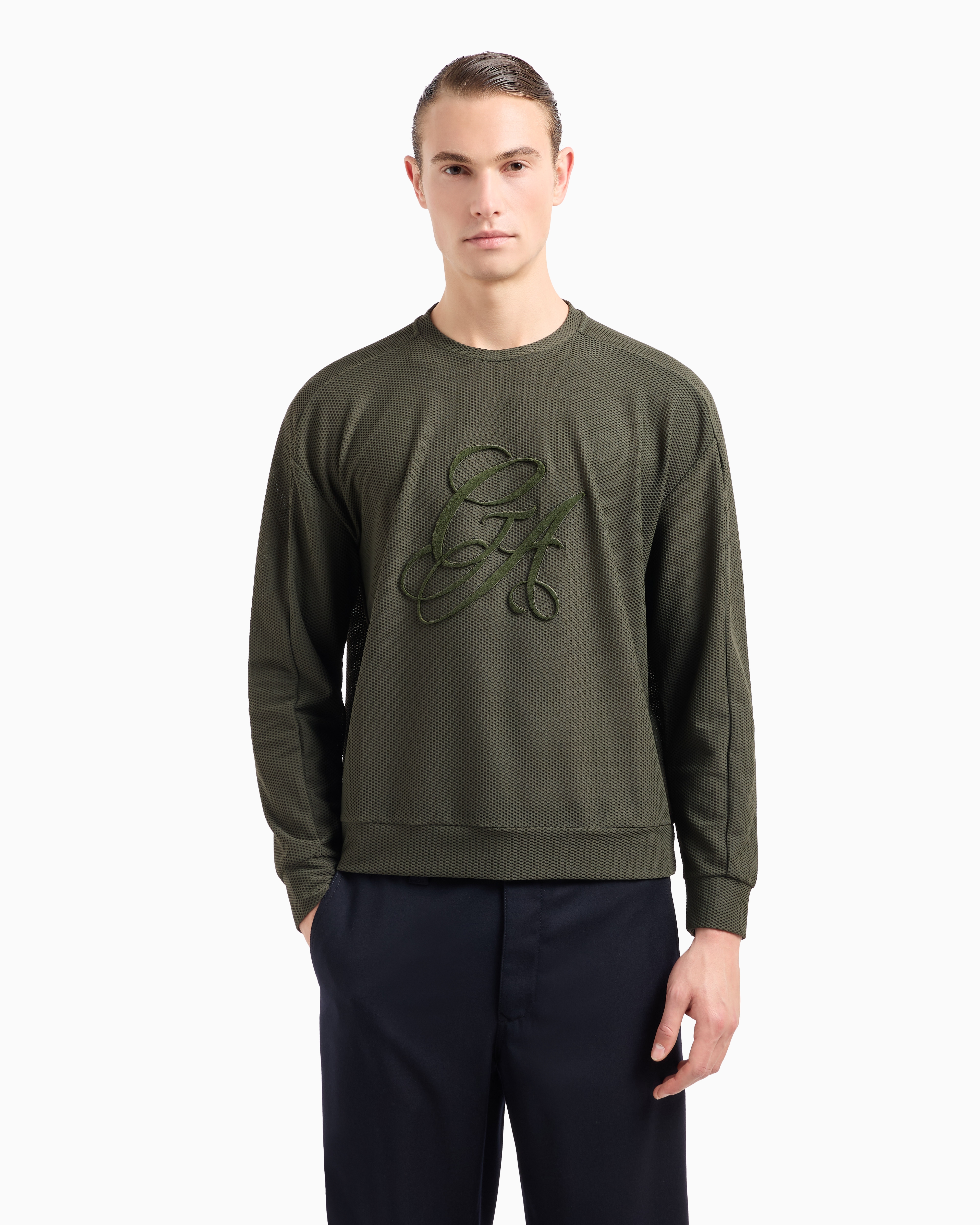 パーカー・フーディ GIORGIO ARMANI TECHNICAL WAFFLE MESH TRACK SWEATSHIRT undefined