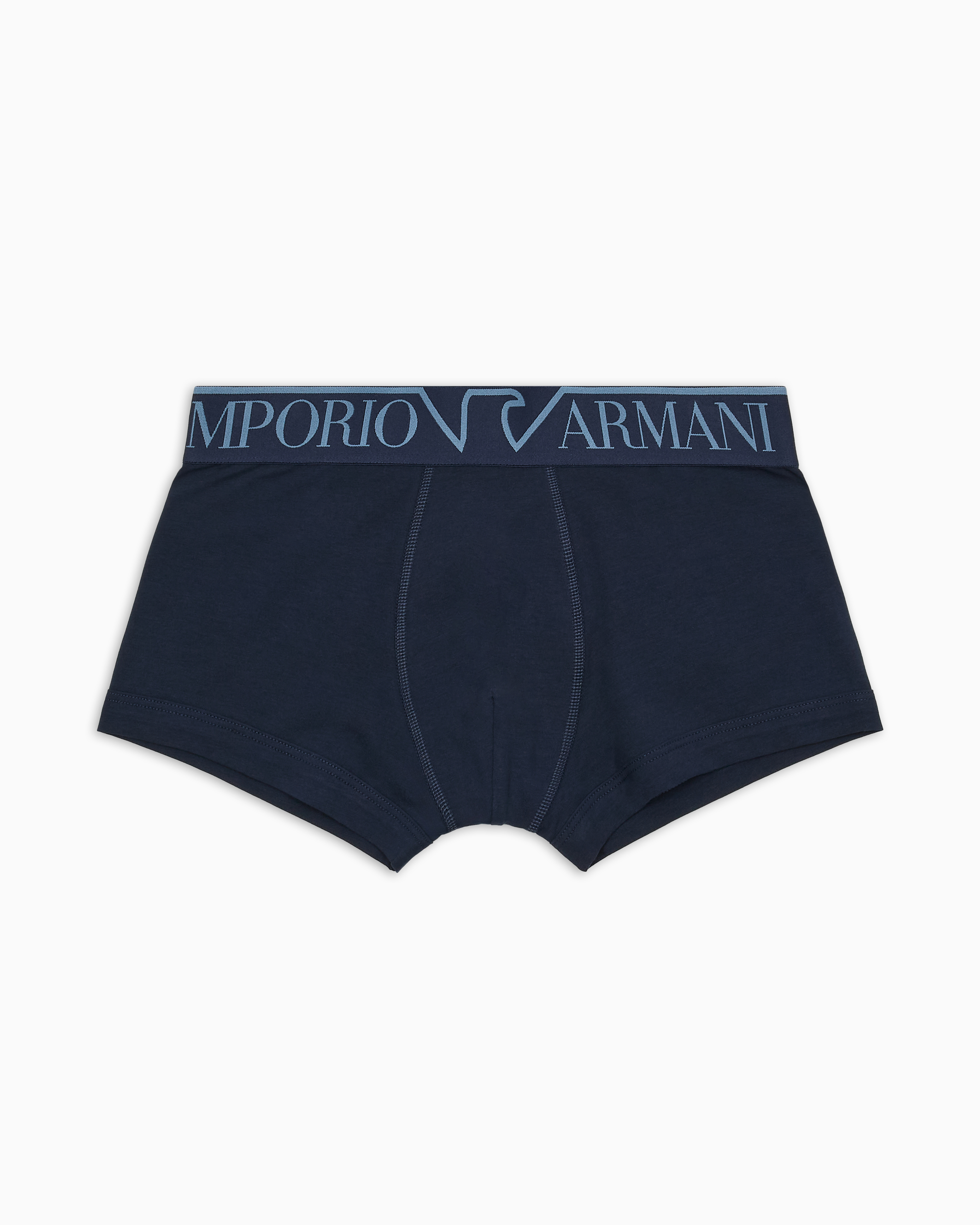 Shop Emporio Armani Asv Eng Anliegende Boxershorts Aus Bio-baumwolle Mit Megalogo In Blau